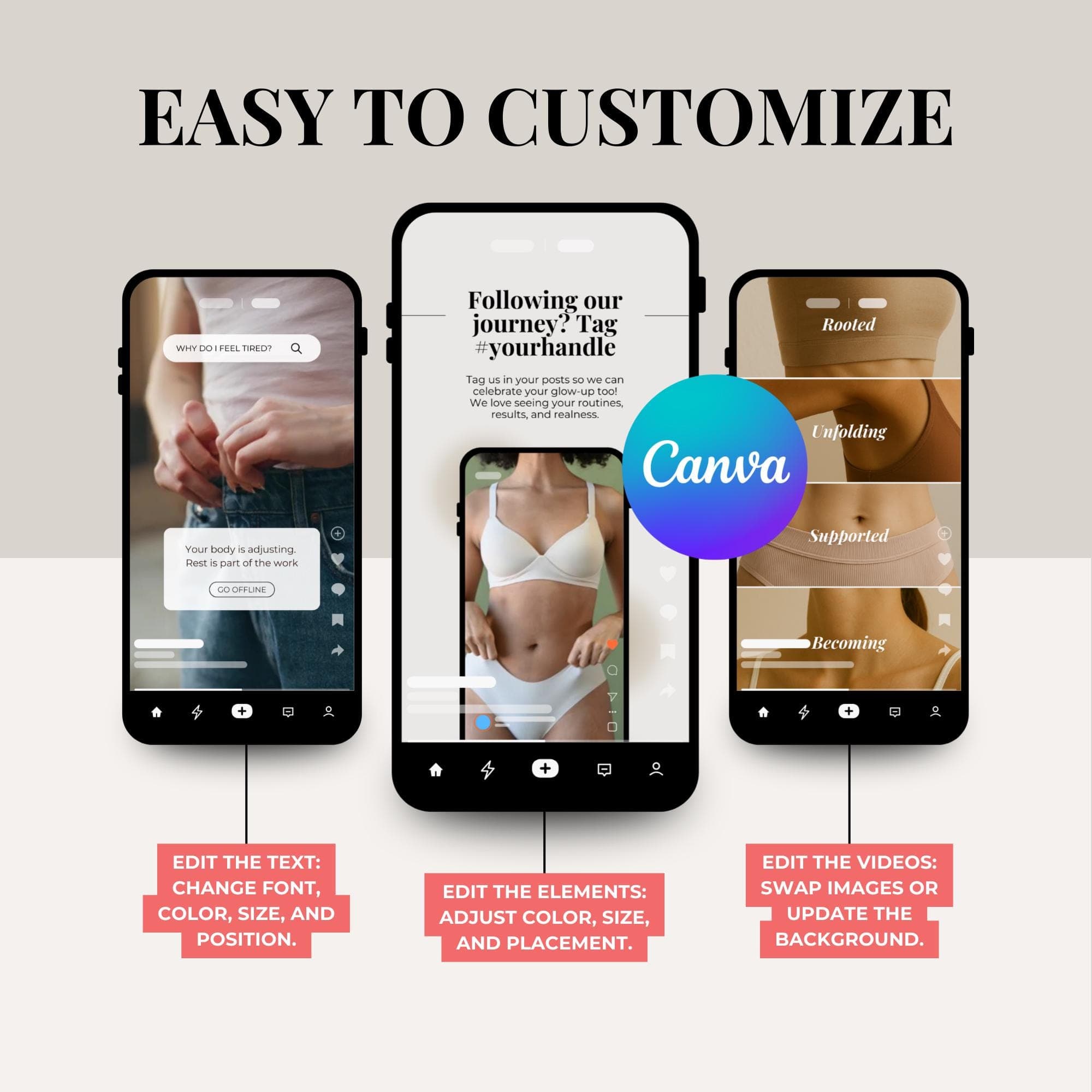 Semaglutide Weight Loss Reels, Nurse Injector Instagram Templates (Canva Designs)