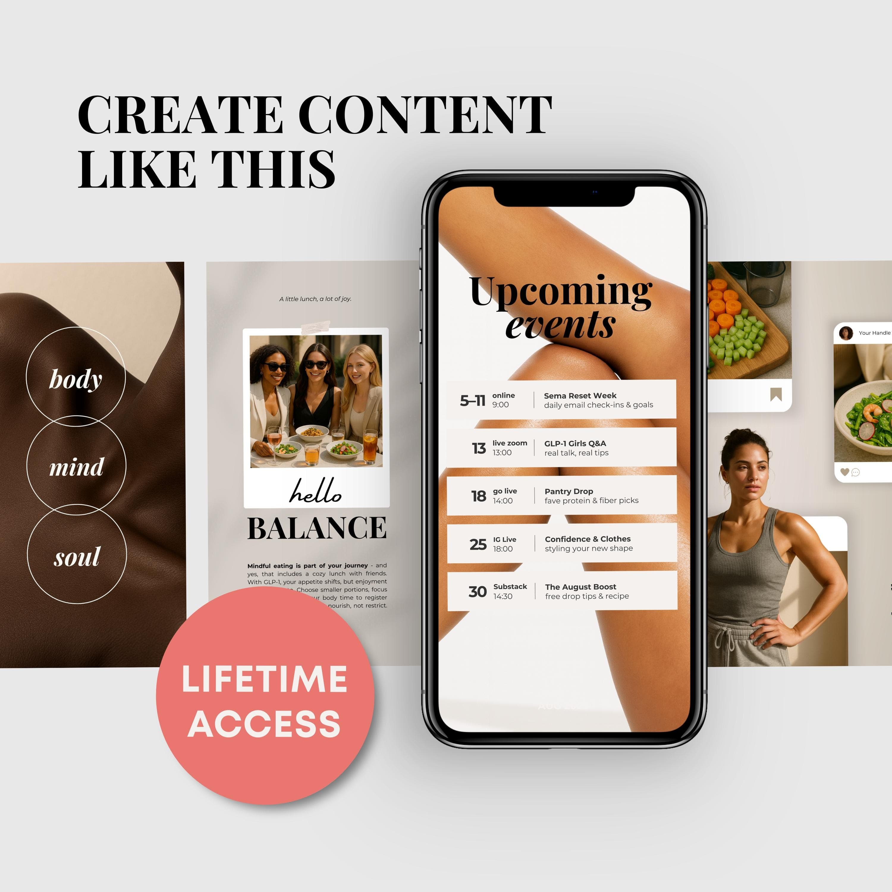 GLP-1 Weight Loss Instagram Templates, Social Media Stories (Canva)