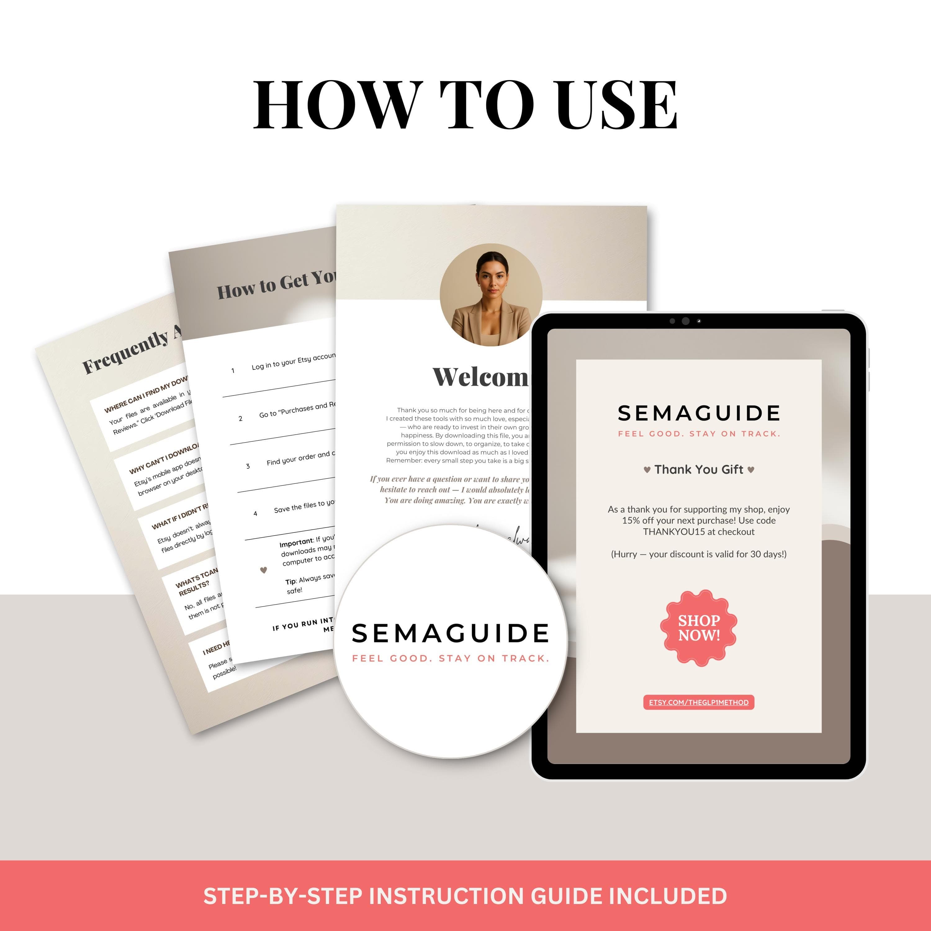 GLP-1 Weight Loss Instagram Templates, Social Media Stories (Canva)