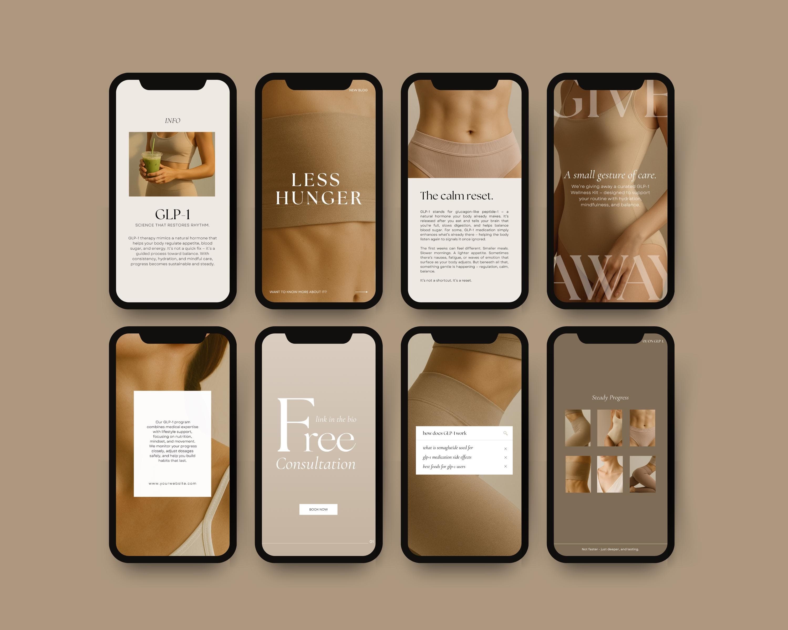 Editable GLP1 Social Media Templates, Medspa Instagram Story (Canva)