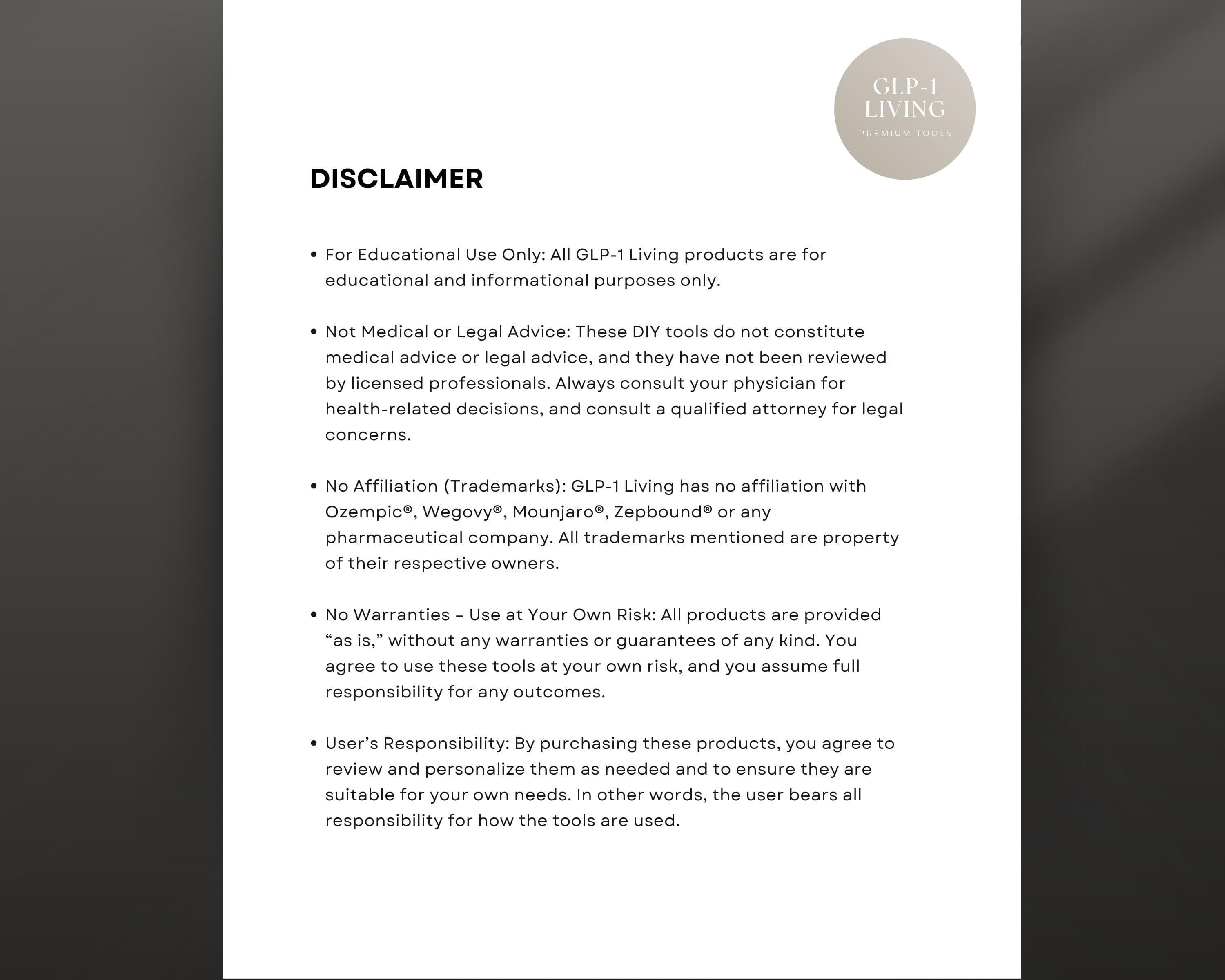 GLP-1 Starter Kit Printable | Daily Weekly Monthly Weight Loss Tracker Bundle | Complete System PDF Instant Download