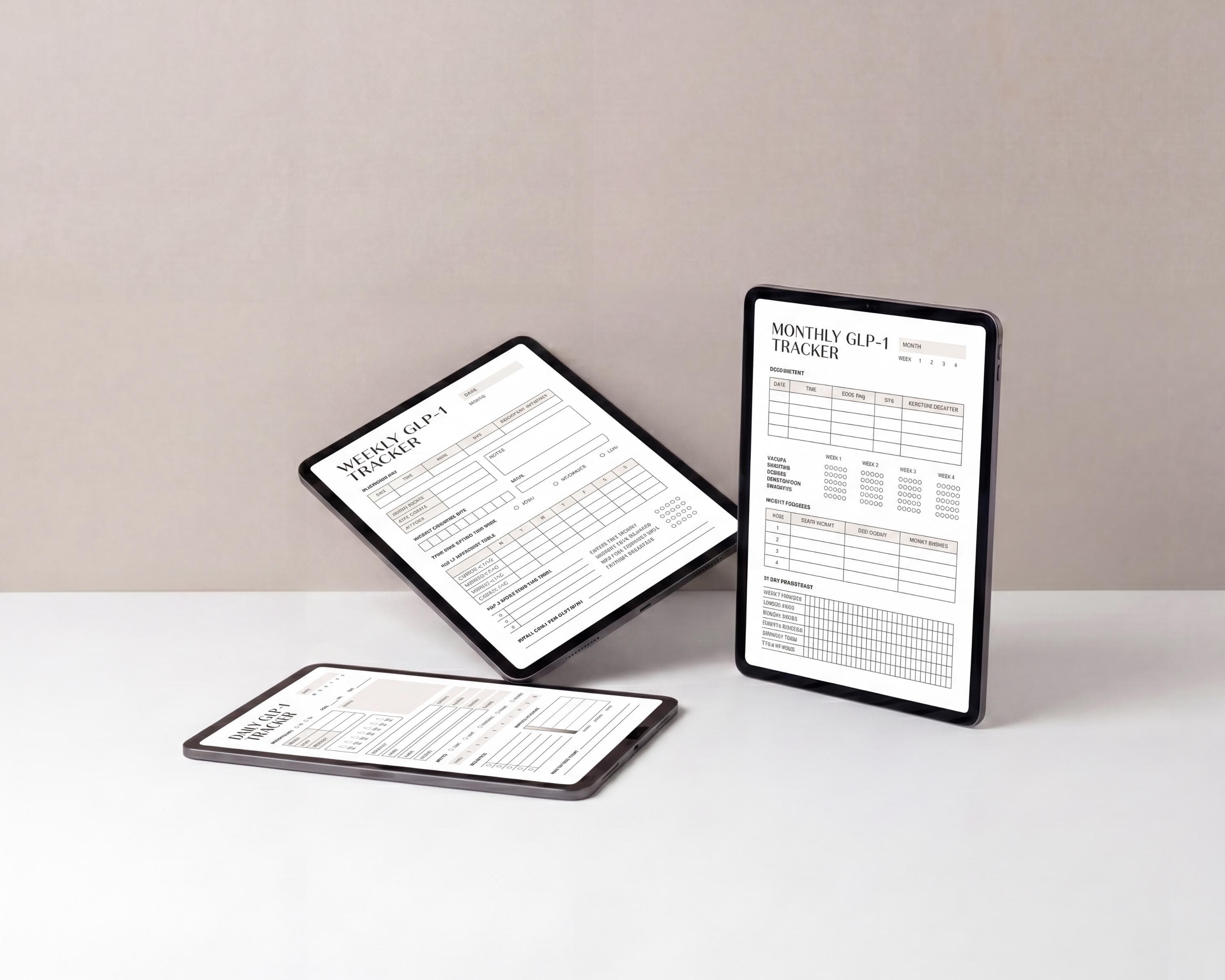 GLP-1 Starter Kit Printable | Daily Weekly Monthly Weight Loss Tracker Bundle | Complete System PDF Instant Download
