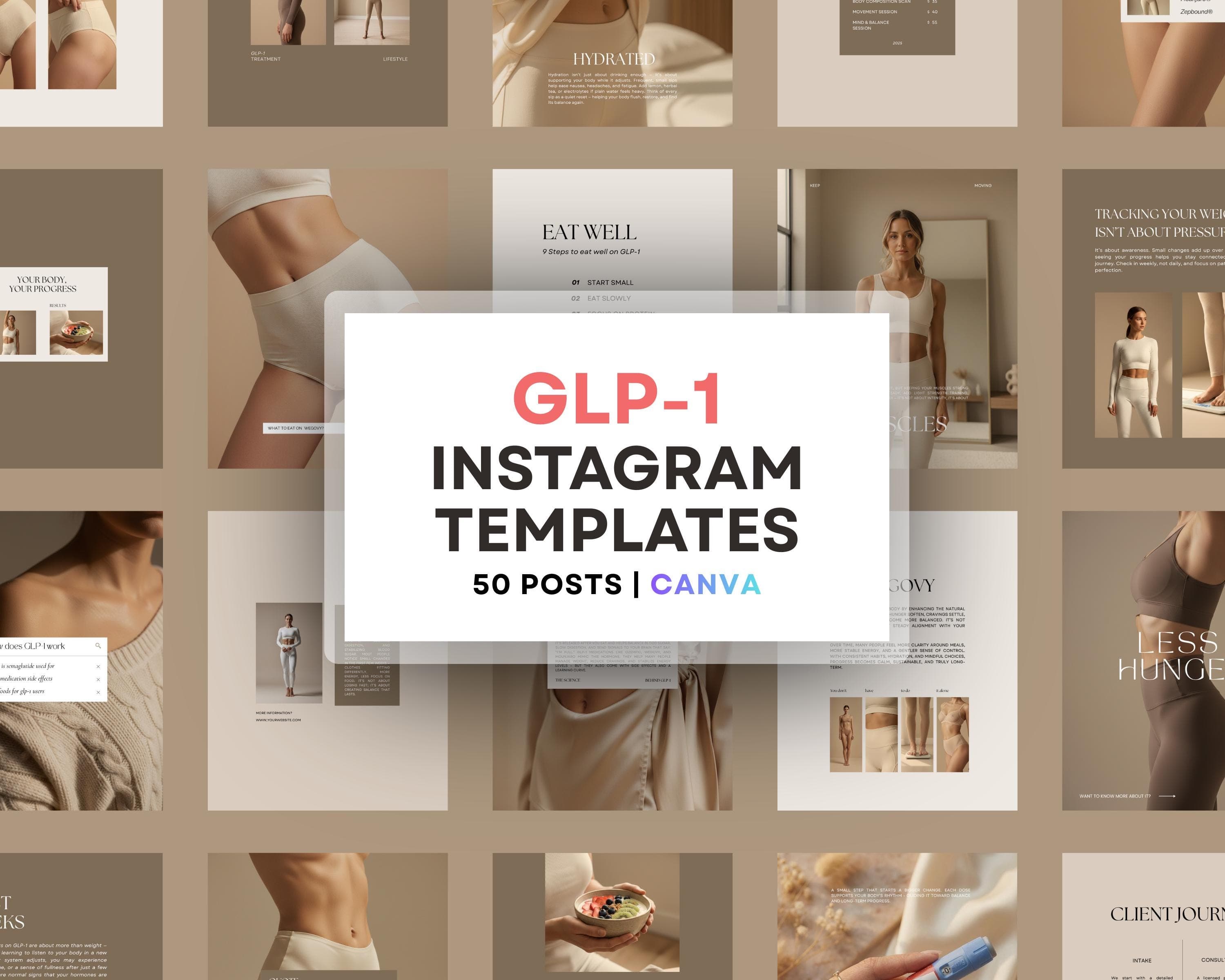 Weight Loss Injection Instagram Templates, Editable Canva Posts | Medical Weight Loss Clinic & Medspa Social Media