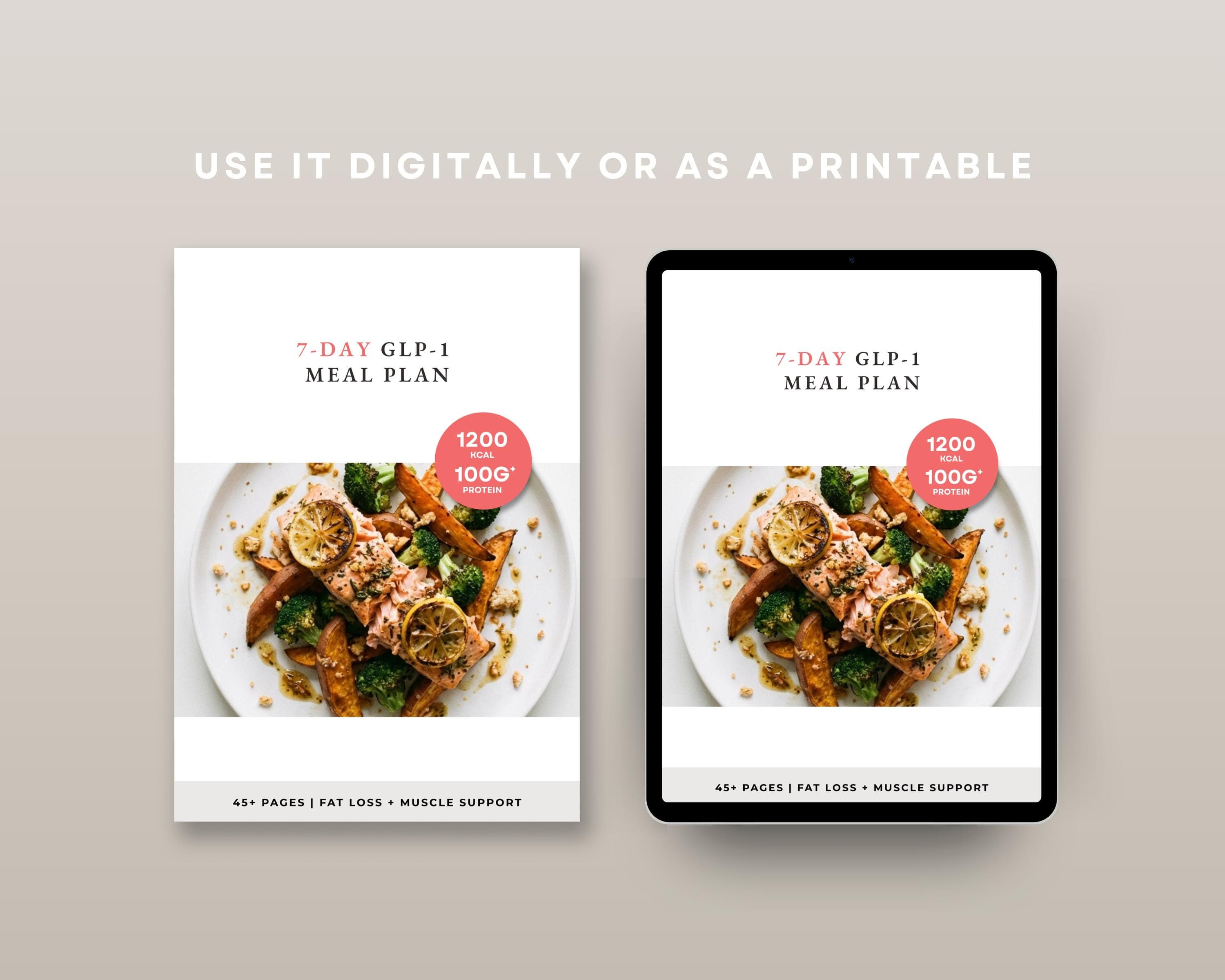GLP-1 Easy Meal Plan, 7 Day High Protein Meals & Simple Meal Prep for Busy Days, Quick GLP1 Recipes + Grocery List, PDF