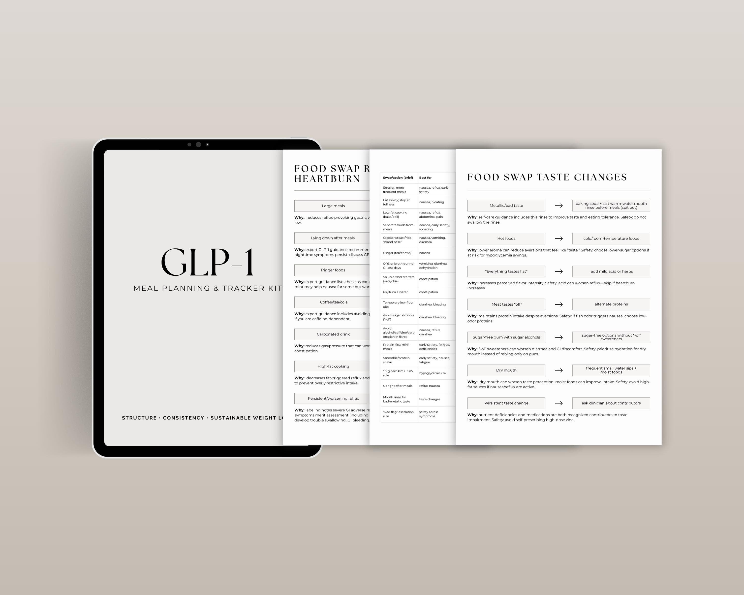 GLP-1 Food Swap Guide for Beginners | Semaglutide & Tirzepatide Diet Swaps | Symptom Friendly Foods | GLP1 Nausea Help Printable