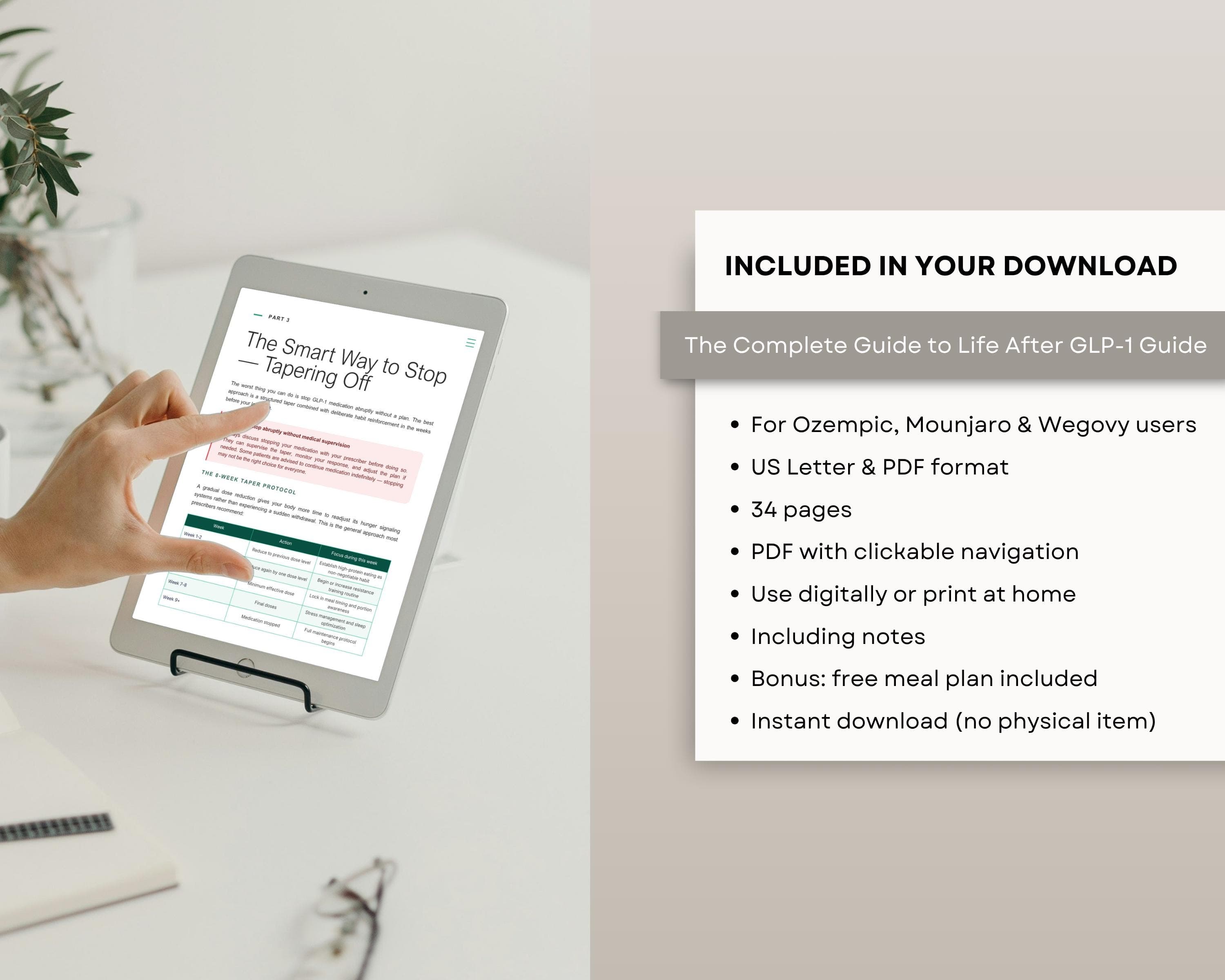 Life After GLP1 Guide Keep Weight Off After Weight Loss Medication 14 Day Meal Plan Digital Download PDF Ebook