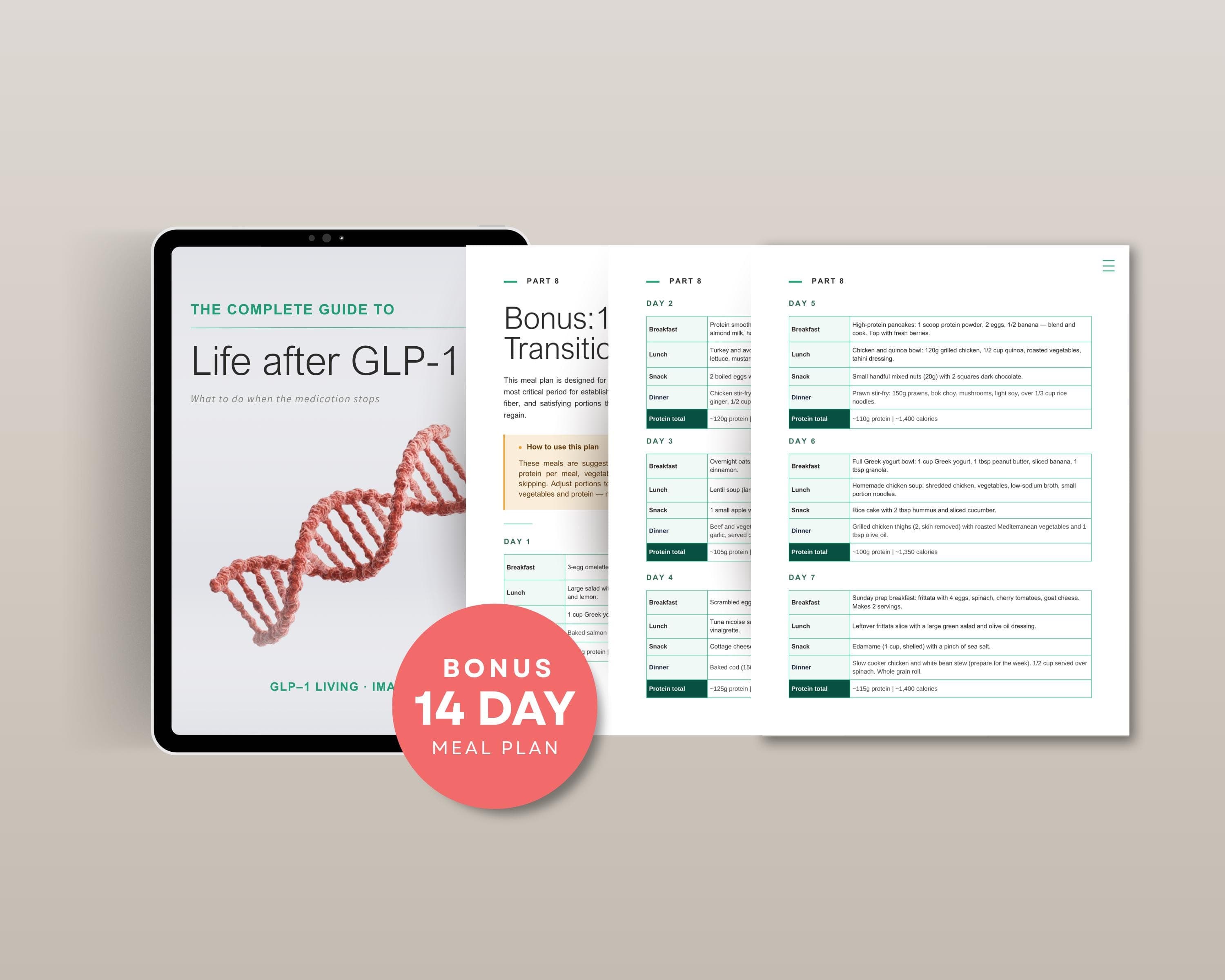 Life After GLP1 Guide Keep Weight Off After Weight Loss Medication 14 Day Meal Plan Digital Download PDF Ebook
