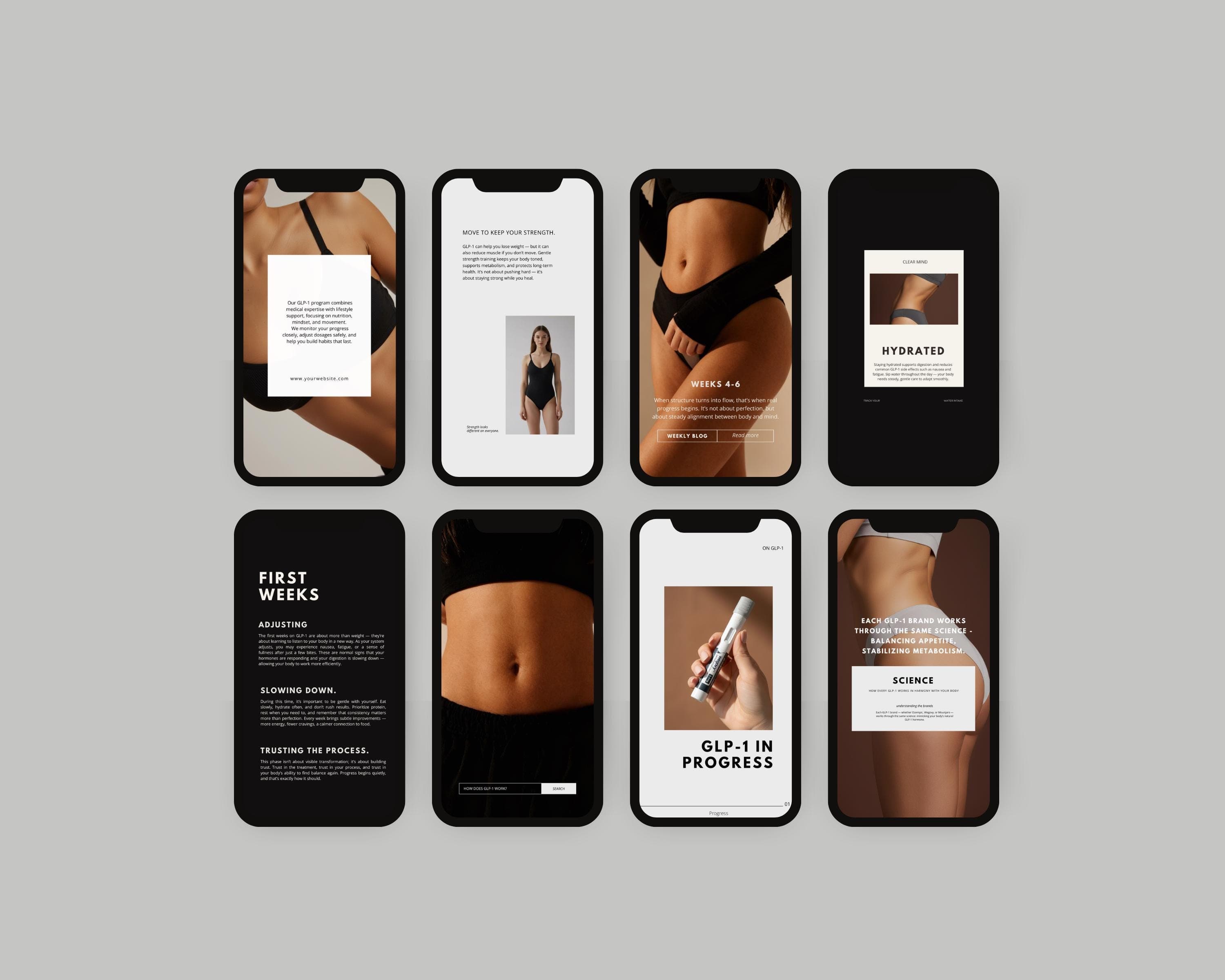 Medical Weight Loss Templates Editable in Canva | GLP-1 Instagram Story Templates for Clinics | Semaglutide Medical Social Media Kit