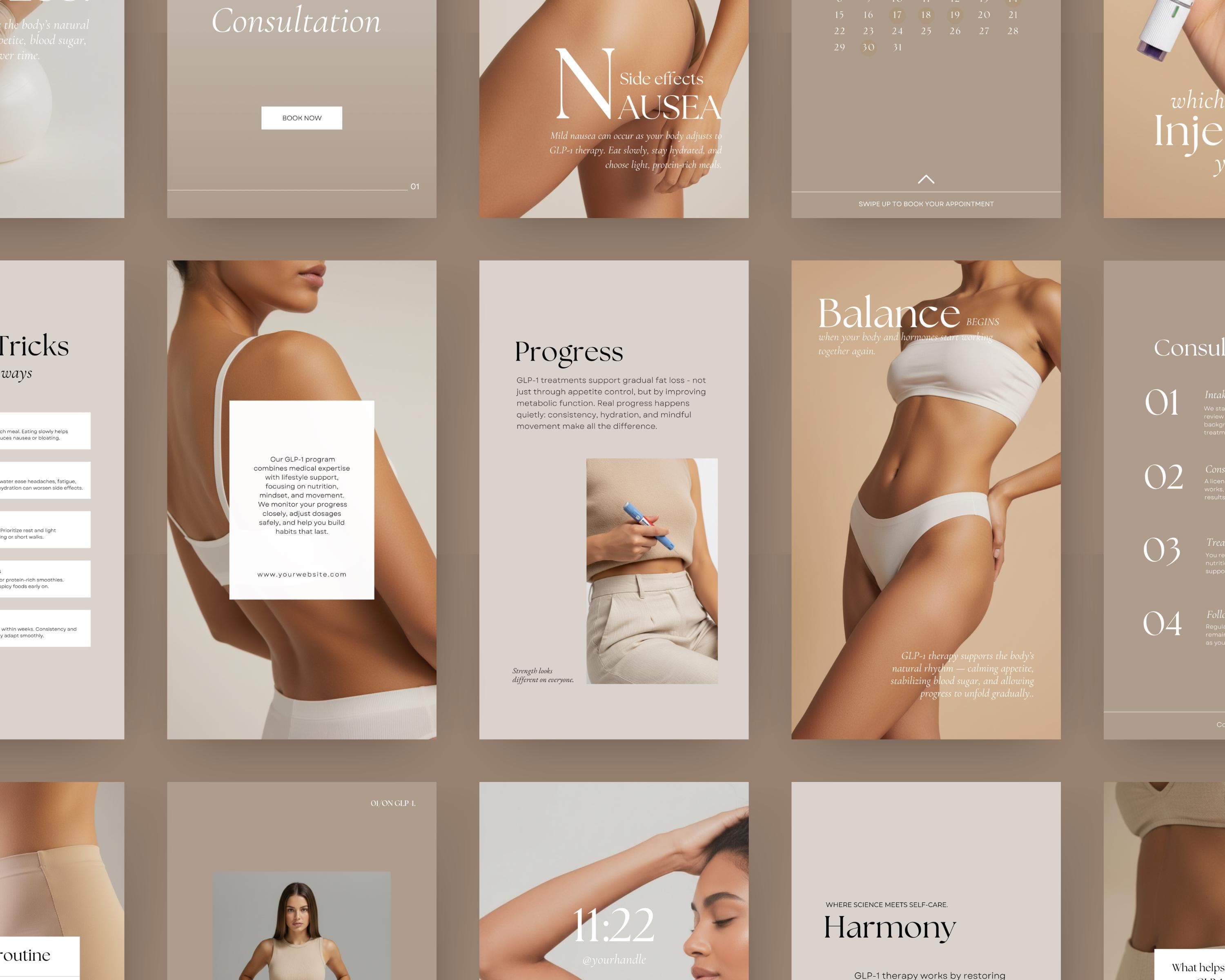 Medspa Before After Instagram Story Templates | Editable Canva Esthetician Result Posts | Skin Transformation Slides for Beauty Clinics