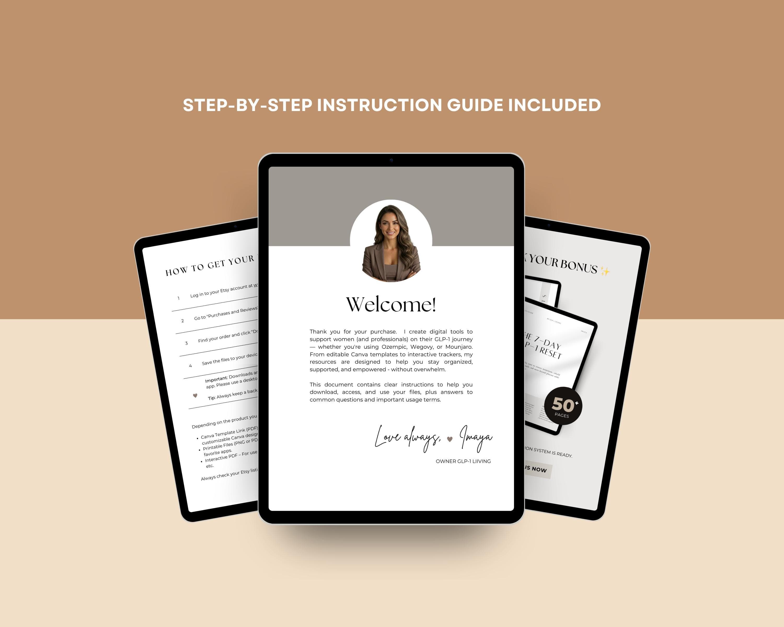 GLP-1 Instagram Post Template Minimalist Canva Semaglutide Weight Loss Social Media Clean Design