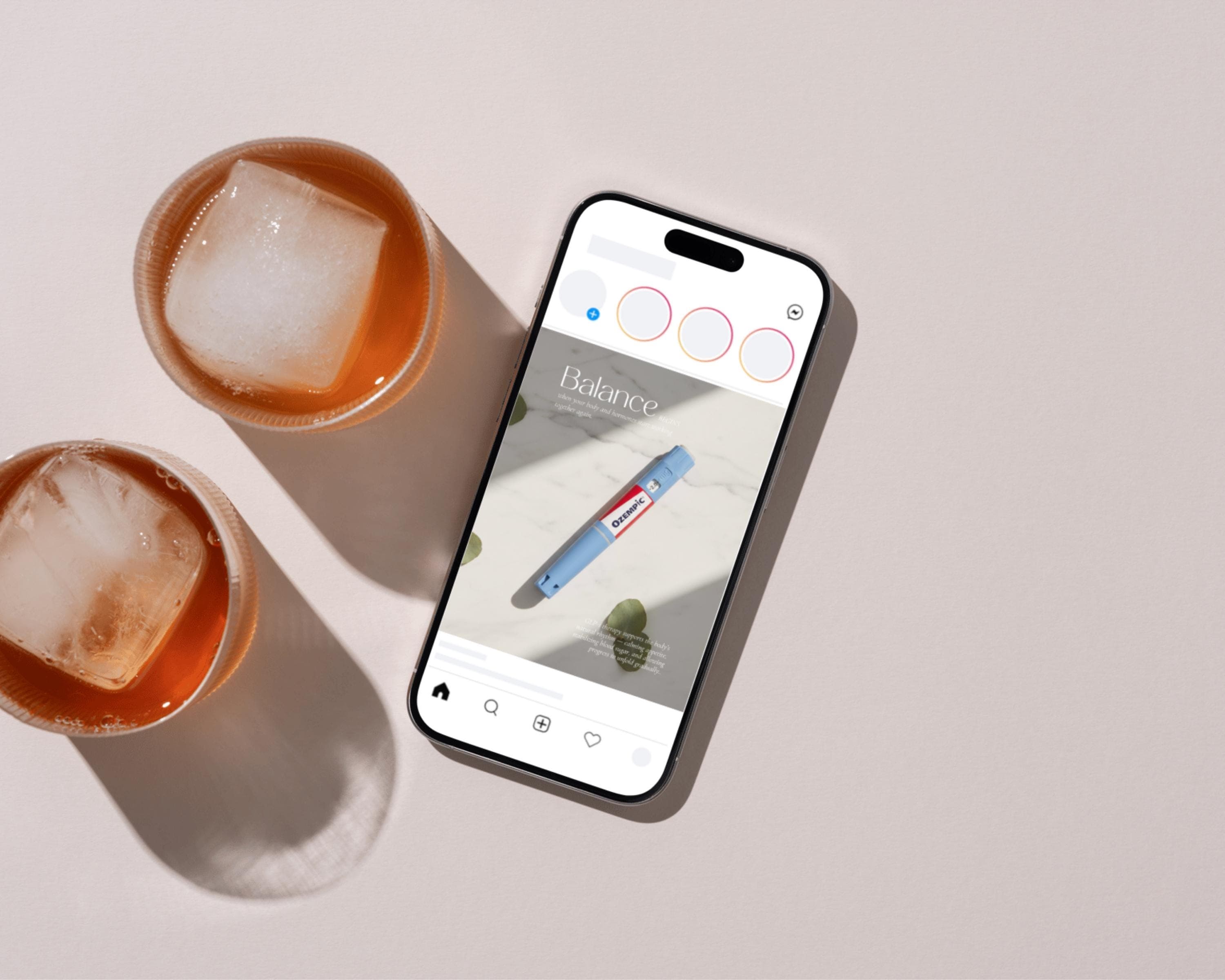 GLP-1 Instagram Post Template Minimalist Canva Semaglutide Weight Loss Social Media Clean Design