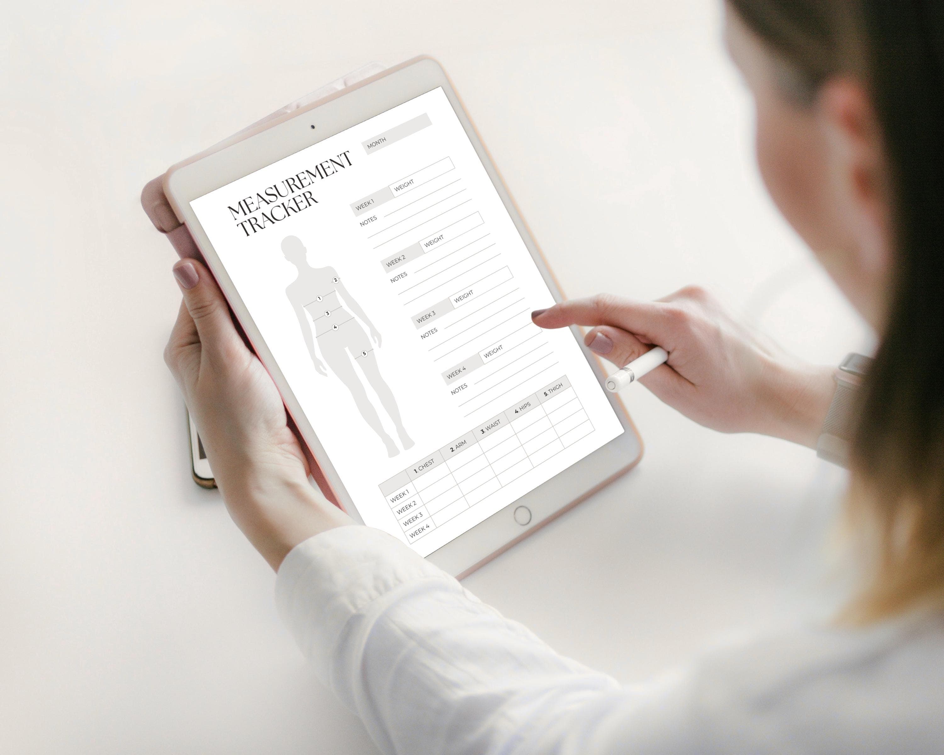 GLP-1 Measurement Tracker Printable: Inch Loss Log, Body Progress Chart (Digital Download)