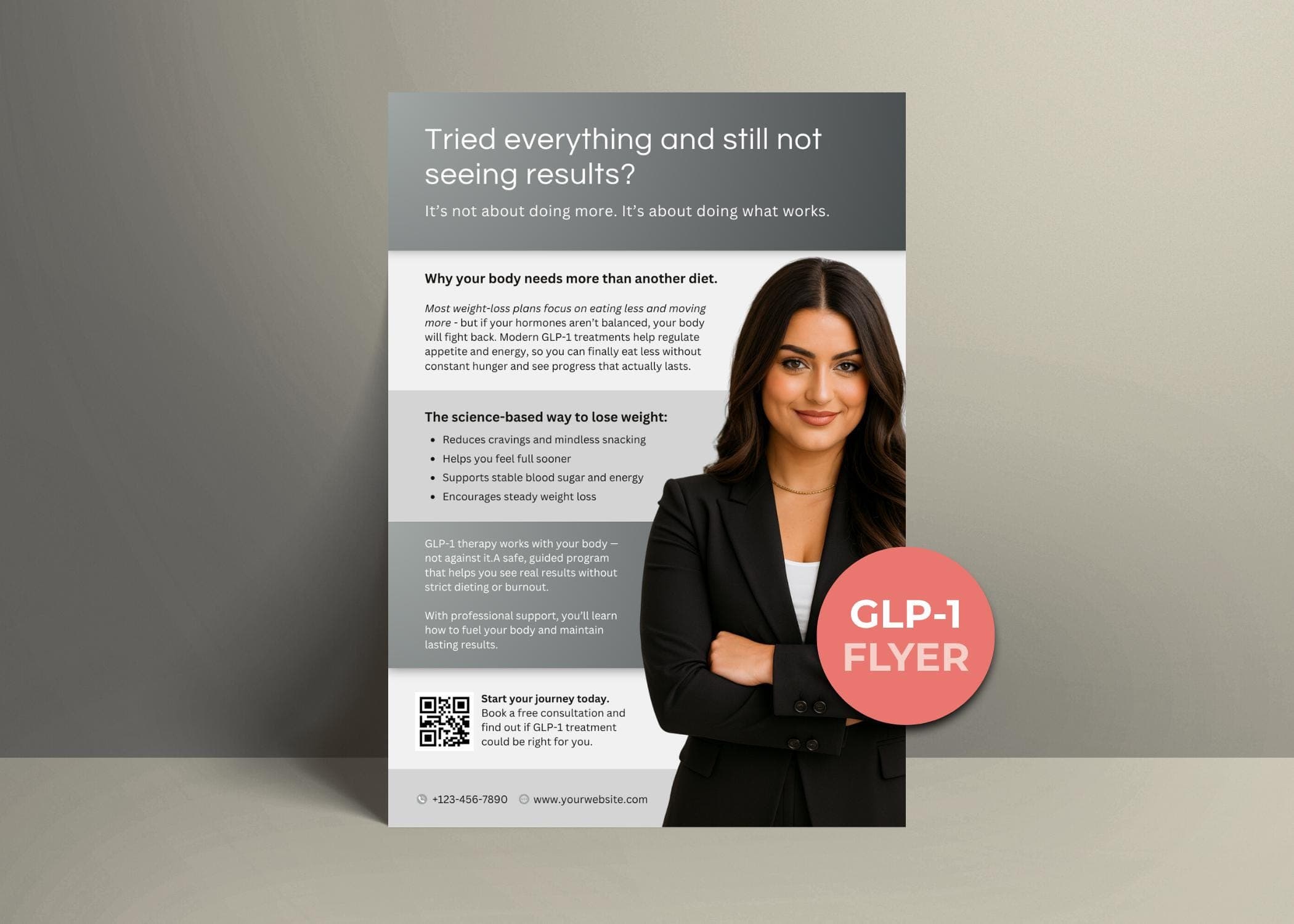 Nurse Practitioner Marketing Template, Editable Canva Weight Loss Clinic Flyer