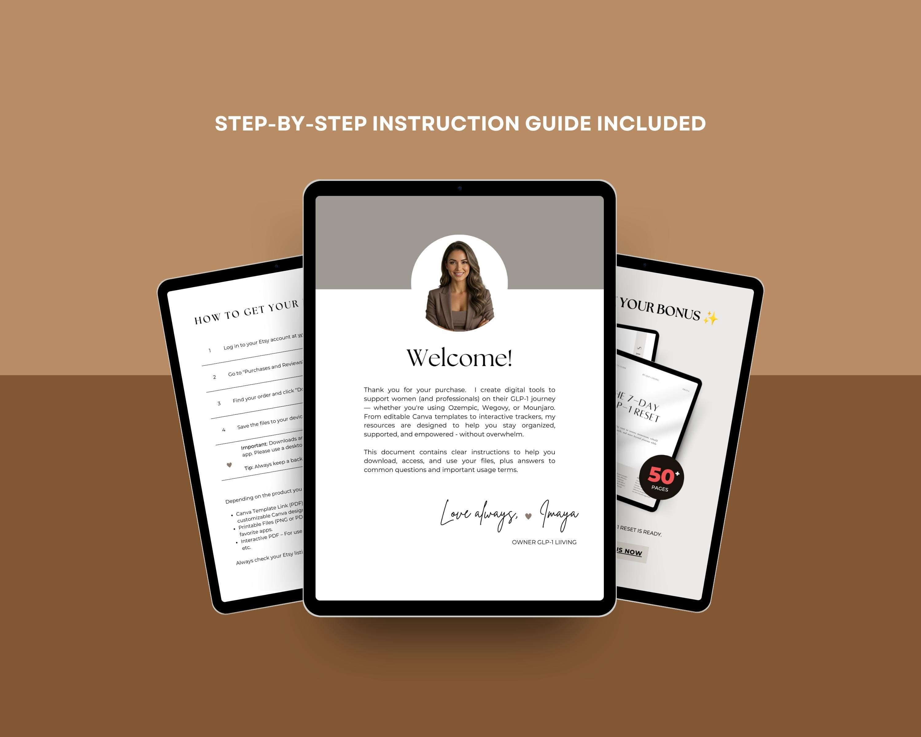 Weight Loss Brochure Template, Editable Canva GLP-1 Clinic Trifold Handout