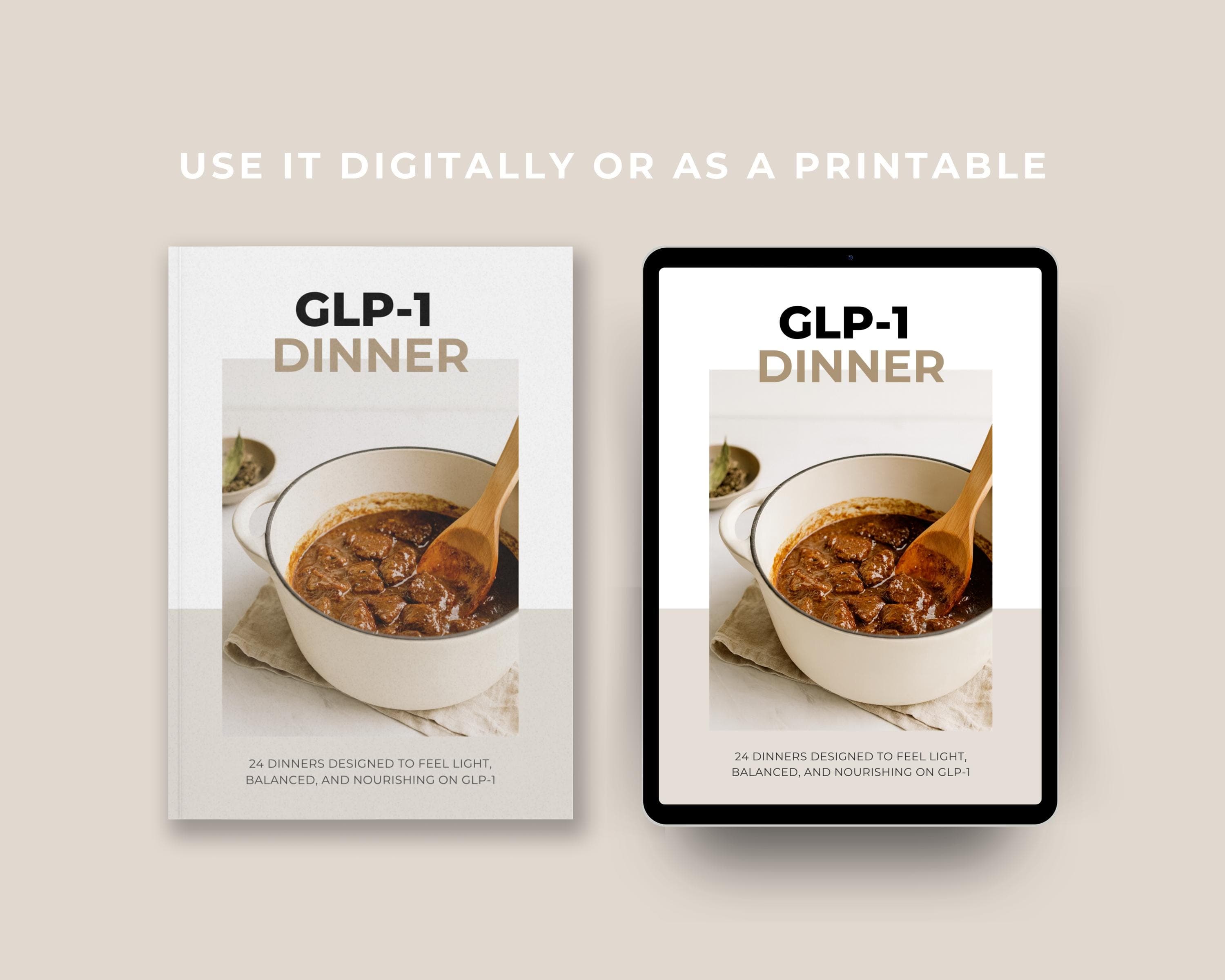 GLP-1 Dinner Meal Plan Bundle, Healthy Recipes (Instant Download)