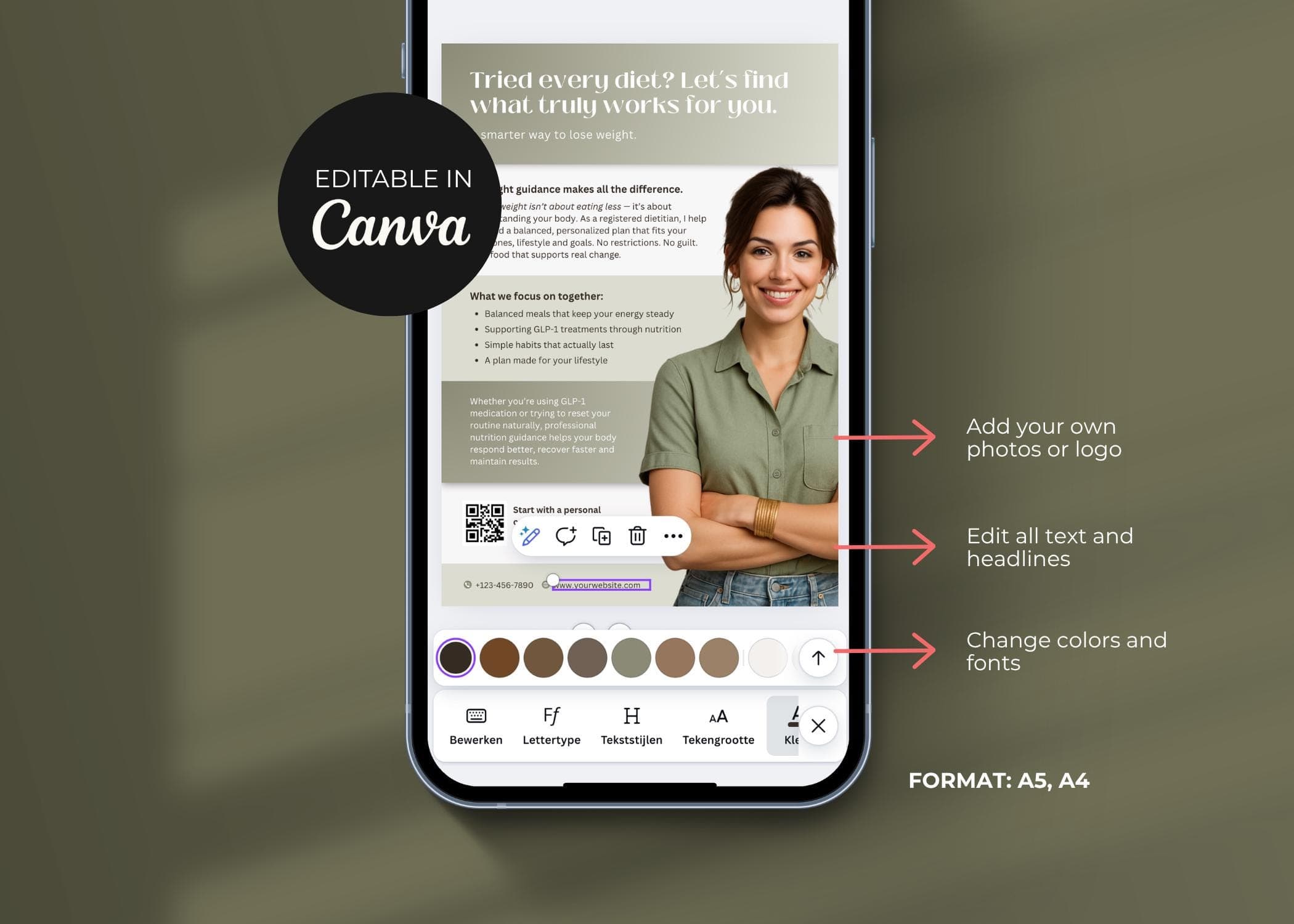 Tirzepatide Zepbound Weight Loss Flyer, Canva Patient Education Template