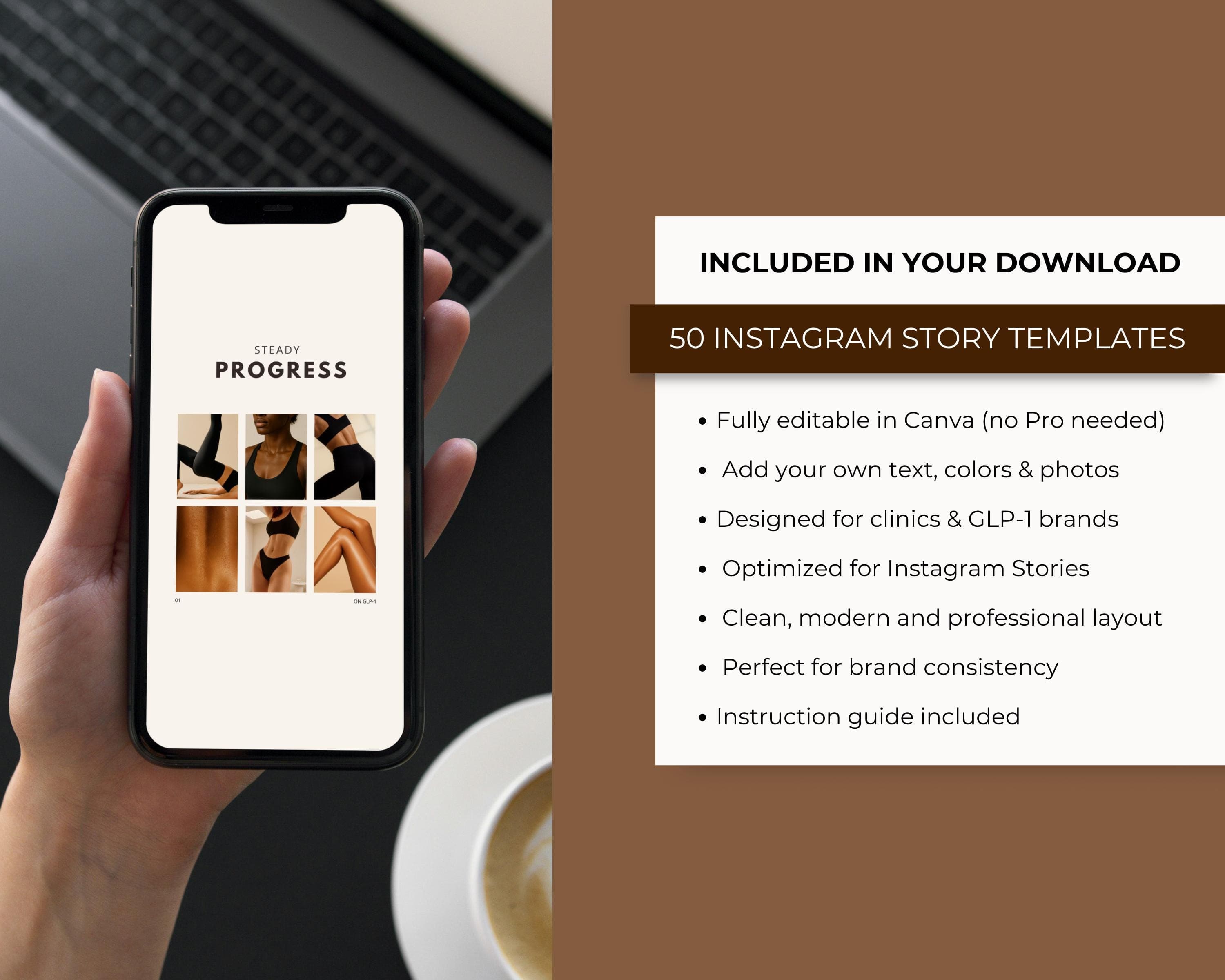 GLP-1 Weight Loss Canva Templates, Medspa Instagram Posts, Editable