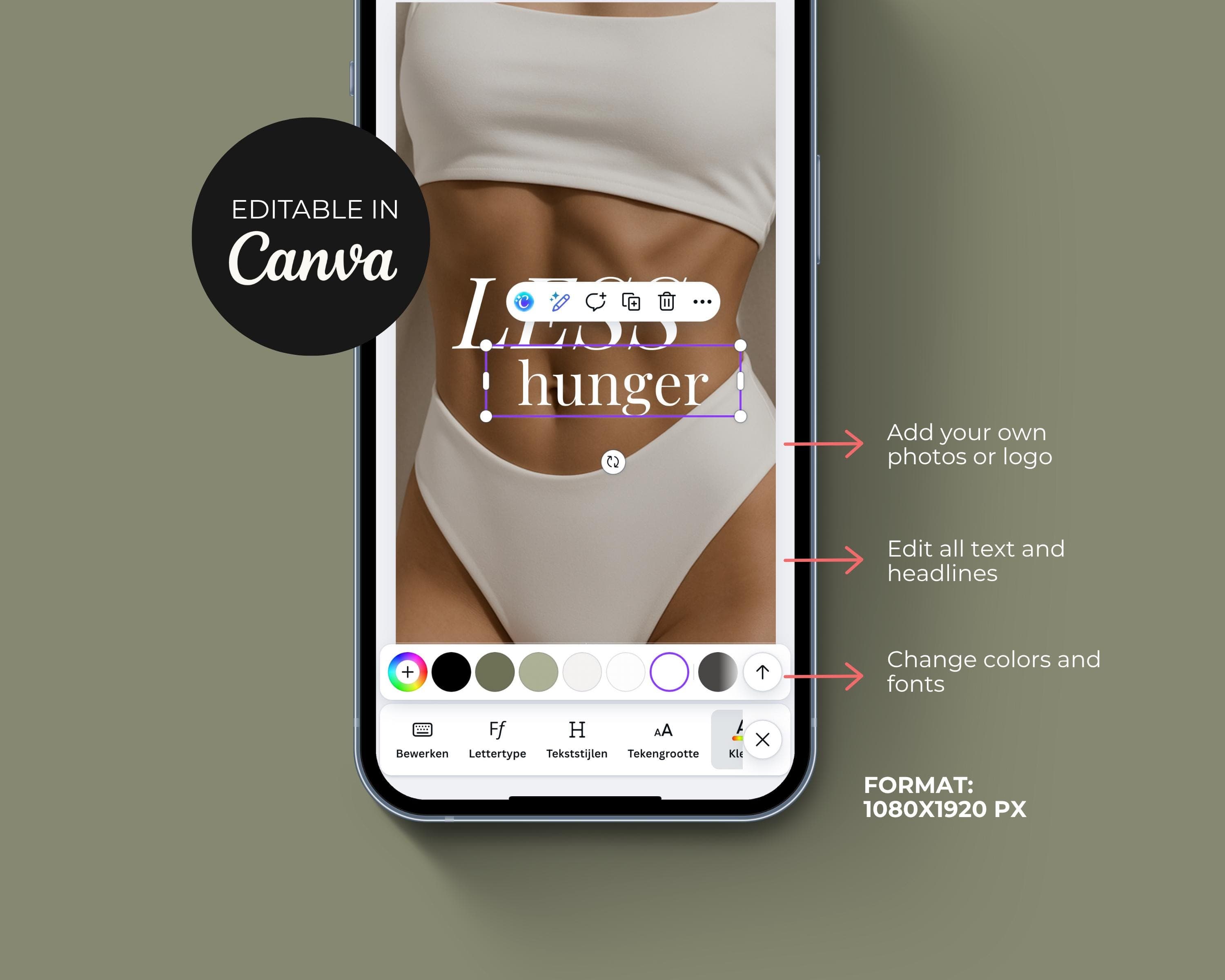 GLP-1 Social Media Canva Templates, Weight Loss Marketing Kit