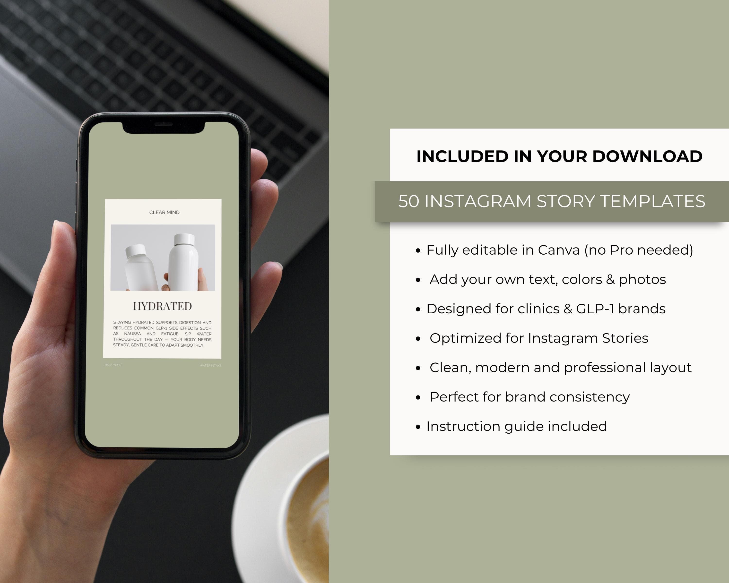 GLP-1 Social Media Canva Templates, Weight Loss Marketing Kit