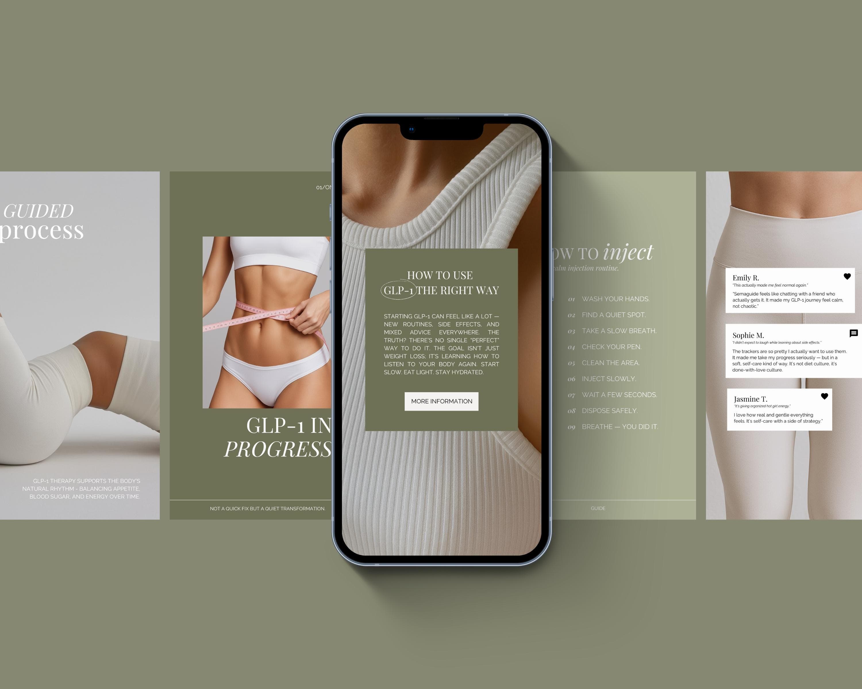 GLP-1 Social Media Canva Templates, Weight Loss Marketing Kit