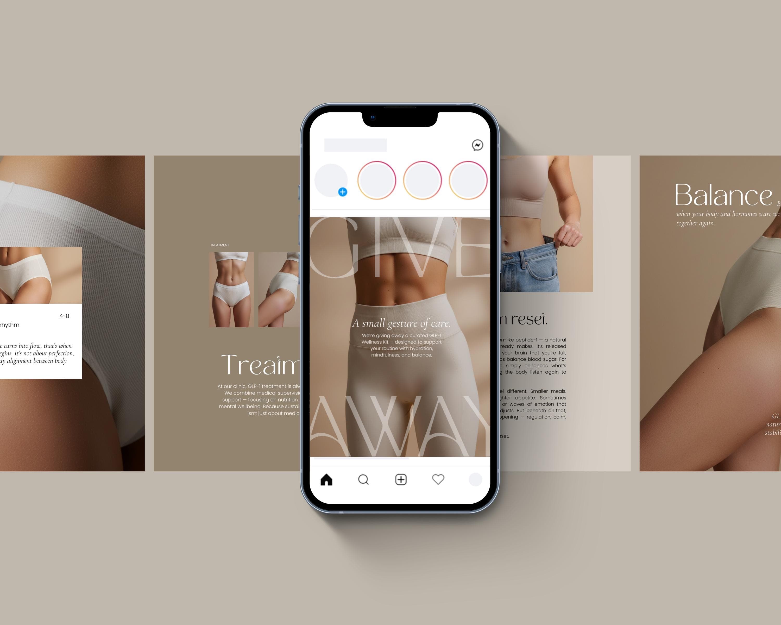 Instagram Posts GLP-1 | 50 Beige Aesthetic Templates | Medspa Editable Canva Designs