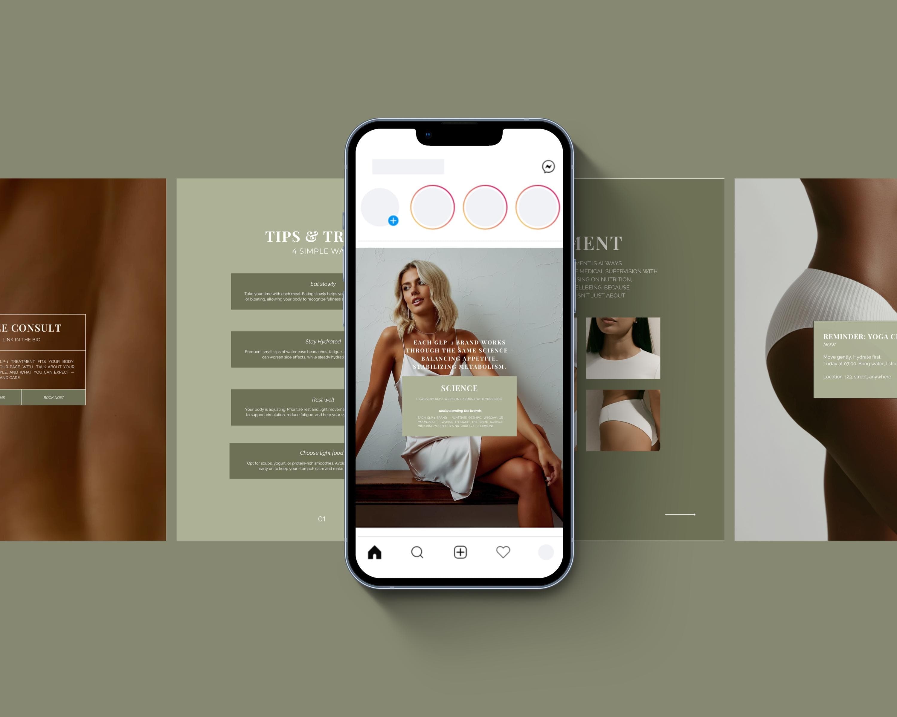 Weight Loss Coach Instagram Templates, Editable Canva Wellness Posts | Health & Weight Loss Coaching Social Media Kit