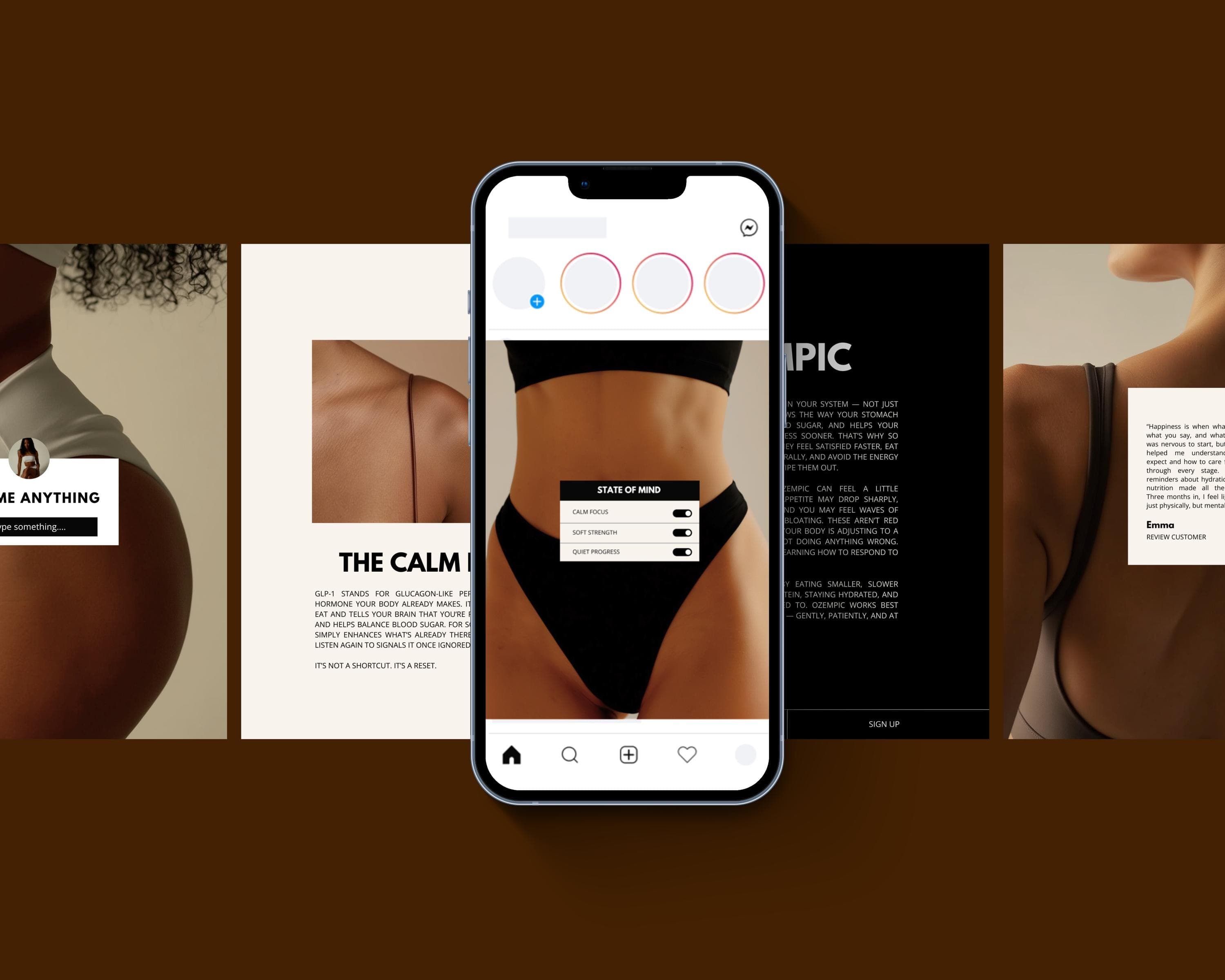 50 GLP1 Editable Canva Instagram Post Templates | Luxury Aesthetic