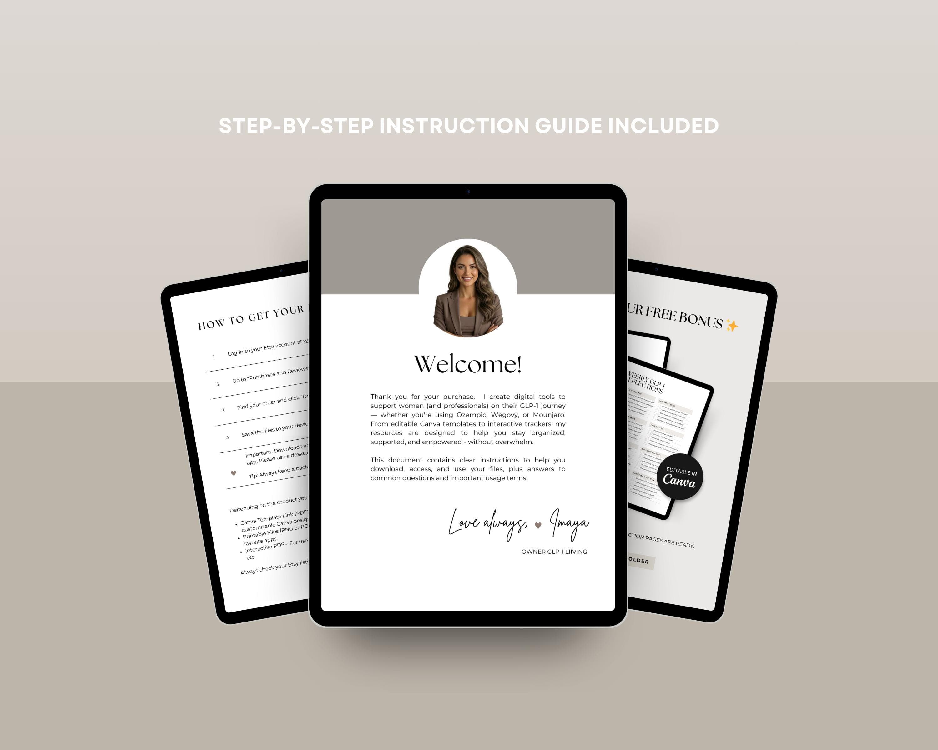 Semaglutide PDF Planner 2026 | GLP1 Peptide Journal | Goodnotes Weight Loss Log | Daily GLP1 Routine | Tirzepatide Bullet Journal