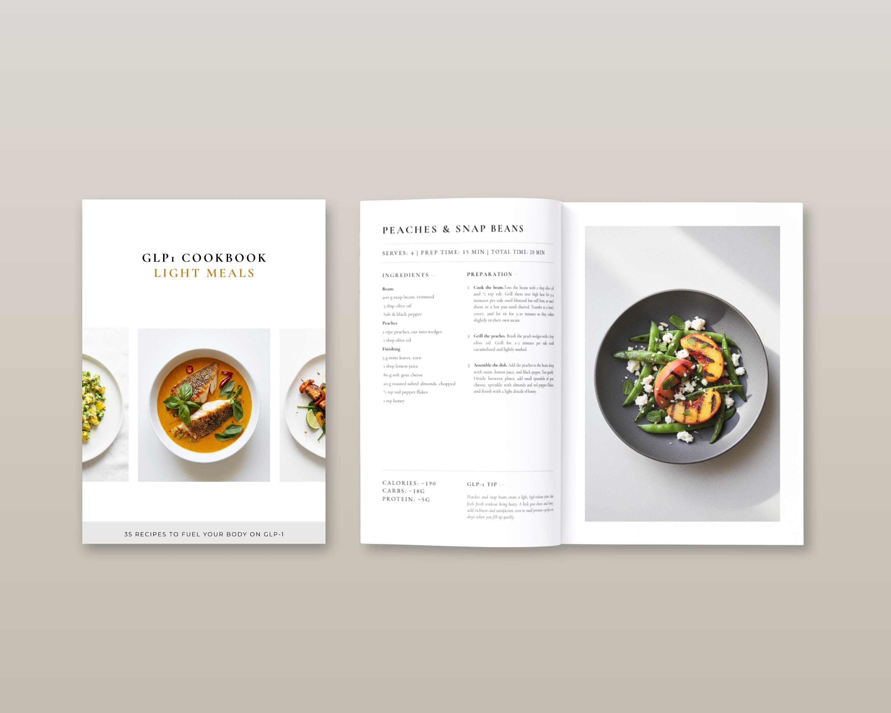 GLP-1 Light Meals Cookbook | 35 Small-Portion High Protein Recipes for Low Appetite | Instant PDF Download