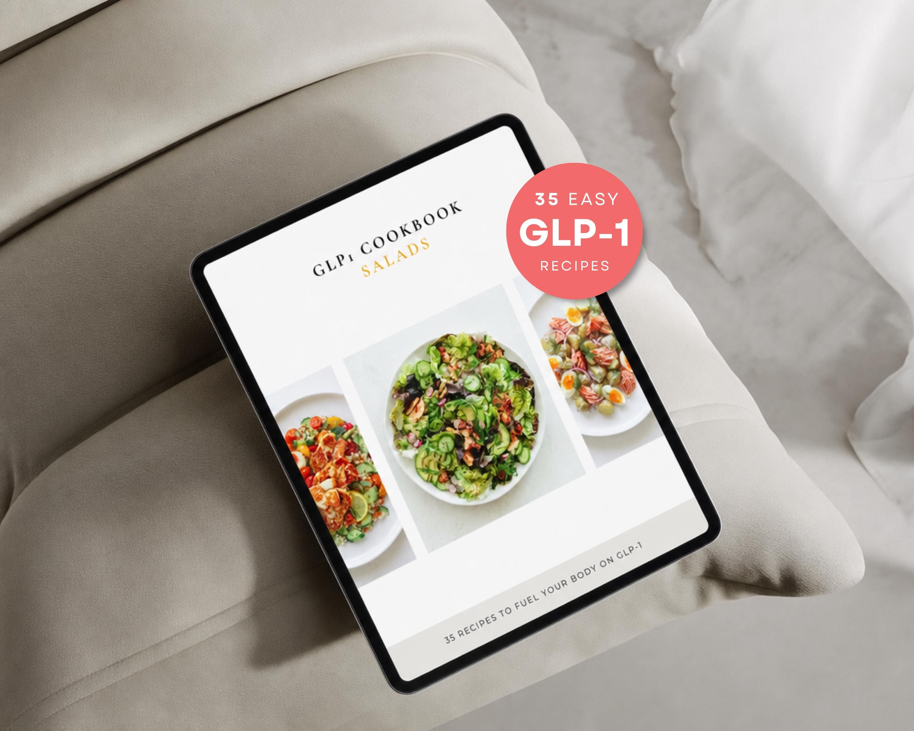 High Protein Salad Cookbook | 35 Filling GLP-1 Salad Bowls | Fiber-Rich No-Cook Lunches for Smaller Portions | Digital PDF