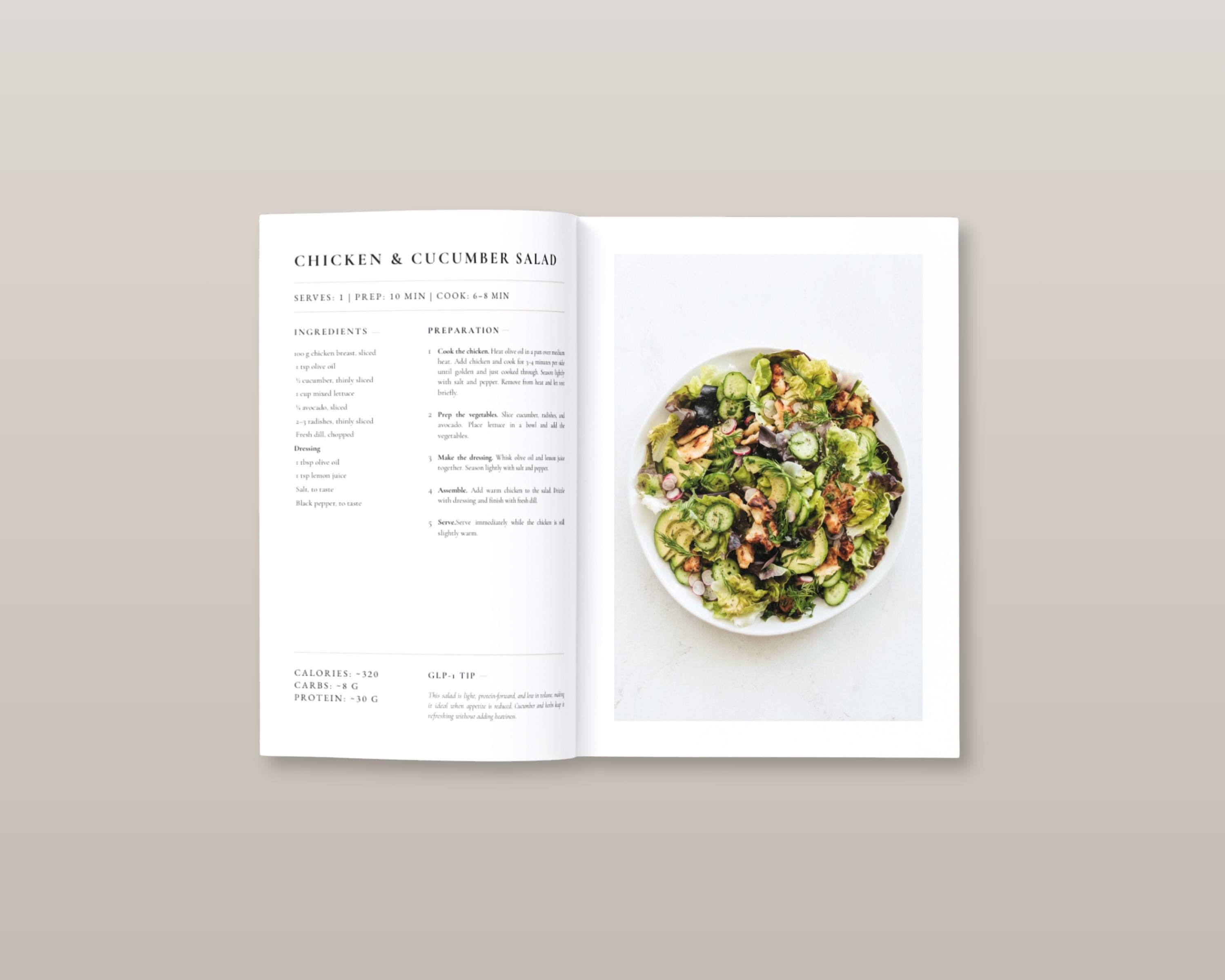 High Protein Salad Cookbook | 35 Filling GLP-1 Salad Bowls | Fiber-Rich No-Cook Lunches for Smaller Portions | Digital PDF
