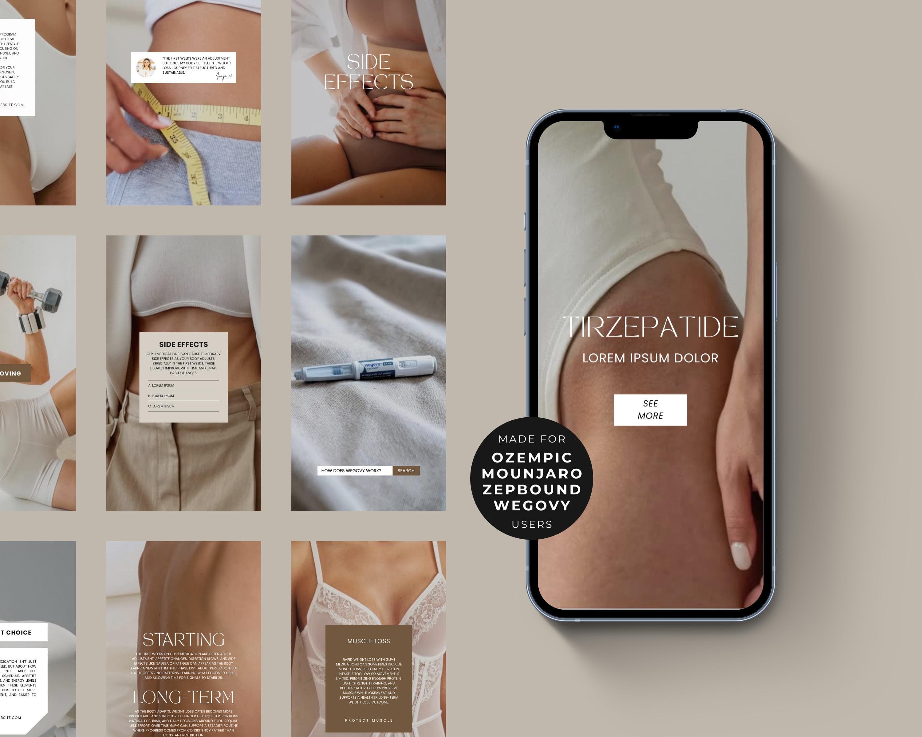 GLP-1 Faceless Reels Templates | Instagram Video for Peptide Diet | Ready to Post Reels for Tirzepatide | Social Media Stories Reels