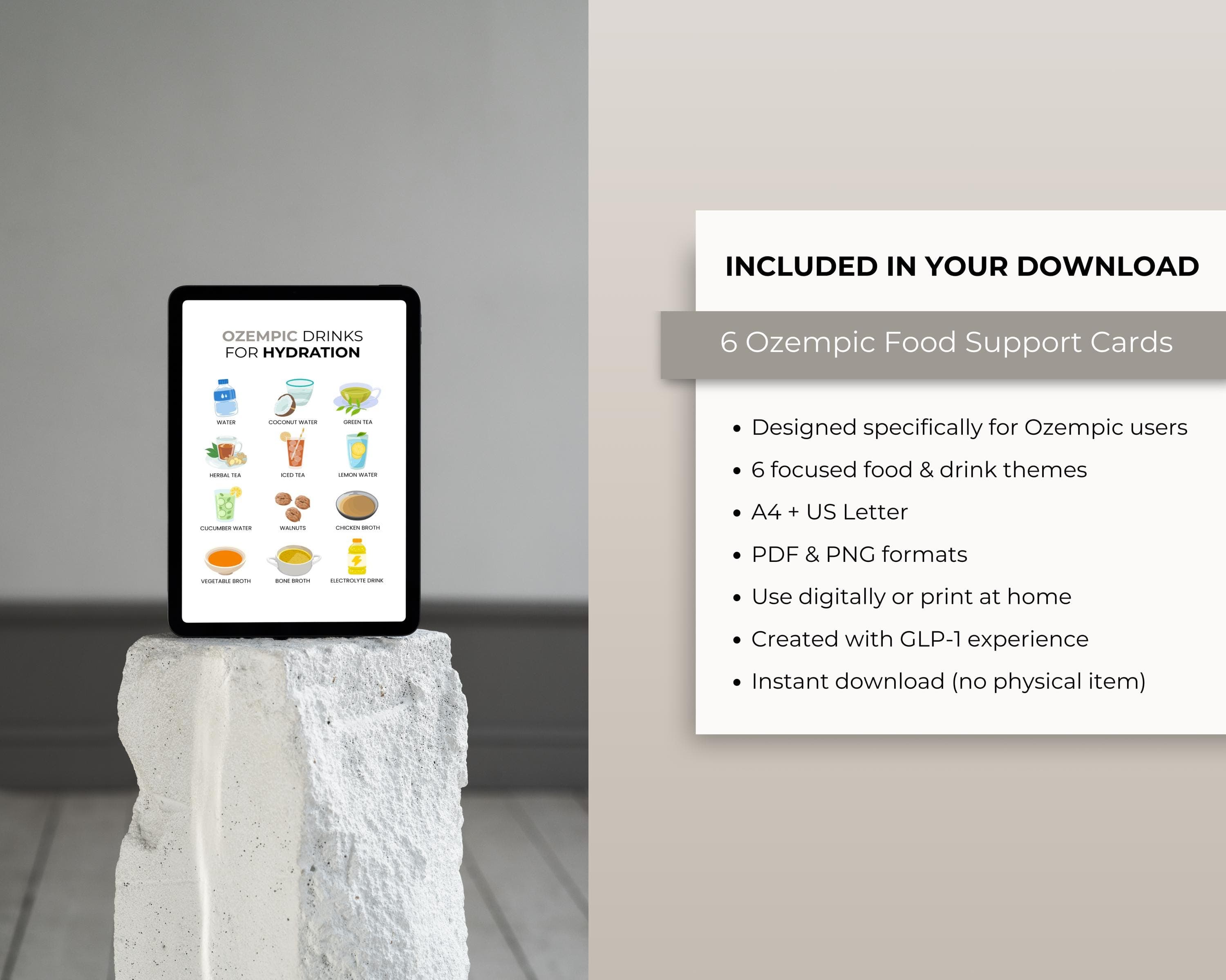 GLP-1 Food Chart For Semaglutide Users | GLP-1 High Fiber Grocery List | Meal Planning Printable PDF | Food List Semaglutide