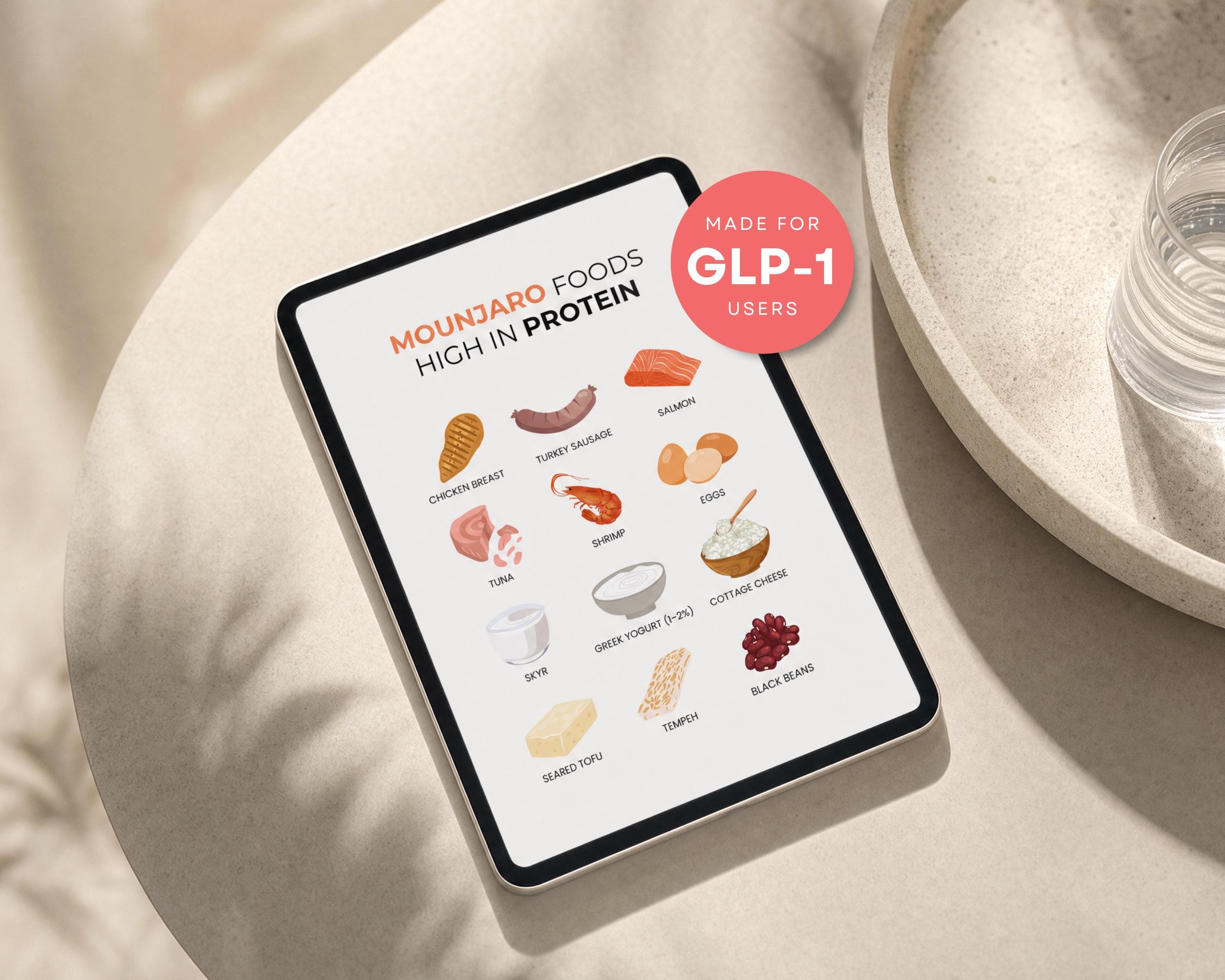 Tirzepatide Diet Grocery List | GLP1 Printable Food Guide | Healthy Eating Food List | Digital Meal Planner for Tirzepatide Users