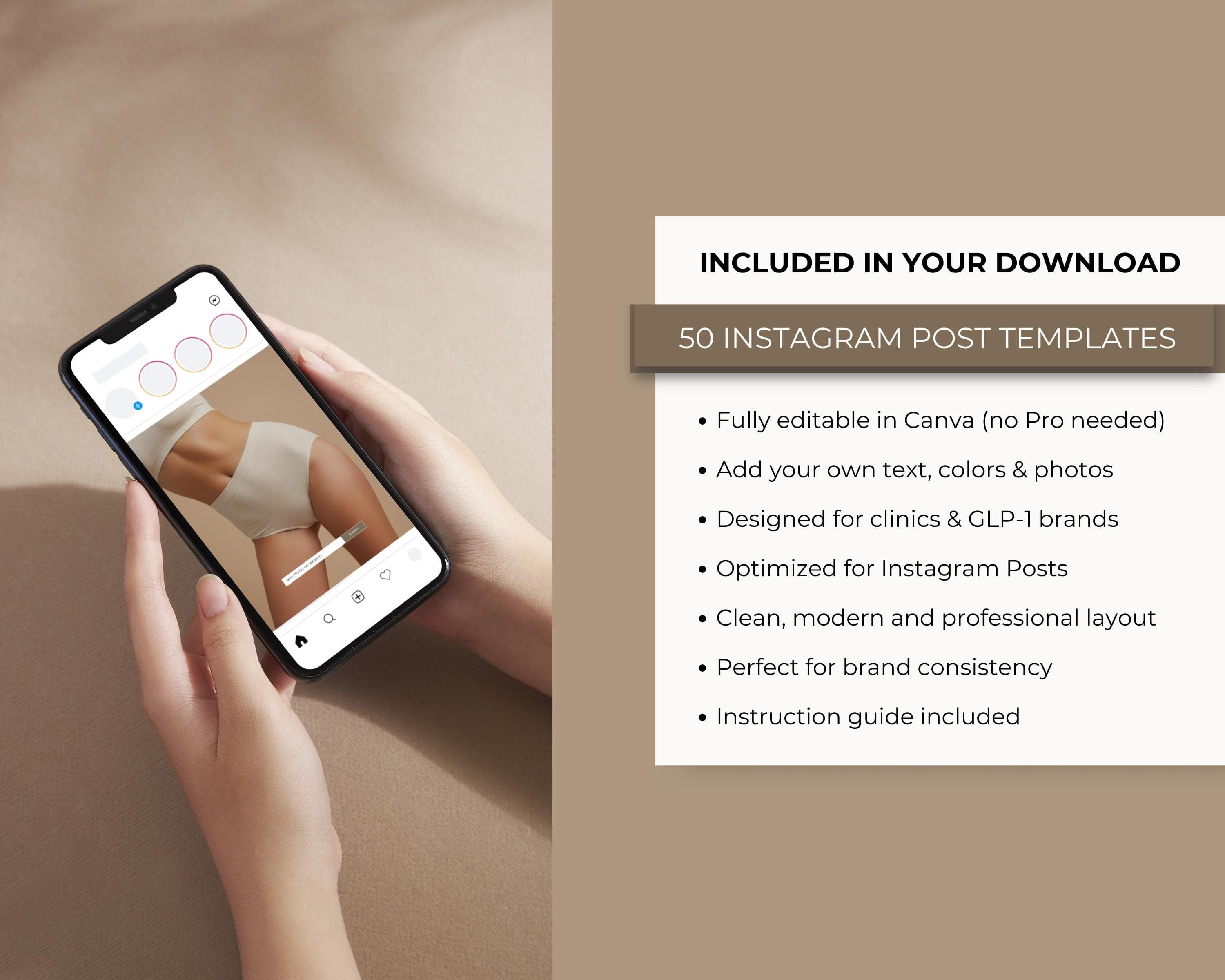 Weight Loss Injection Instagram Templates, Editable Canva Posts | Medical Weight Loss Clinic & Medspa Social Media