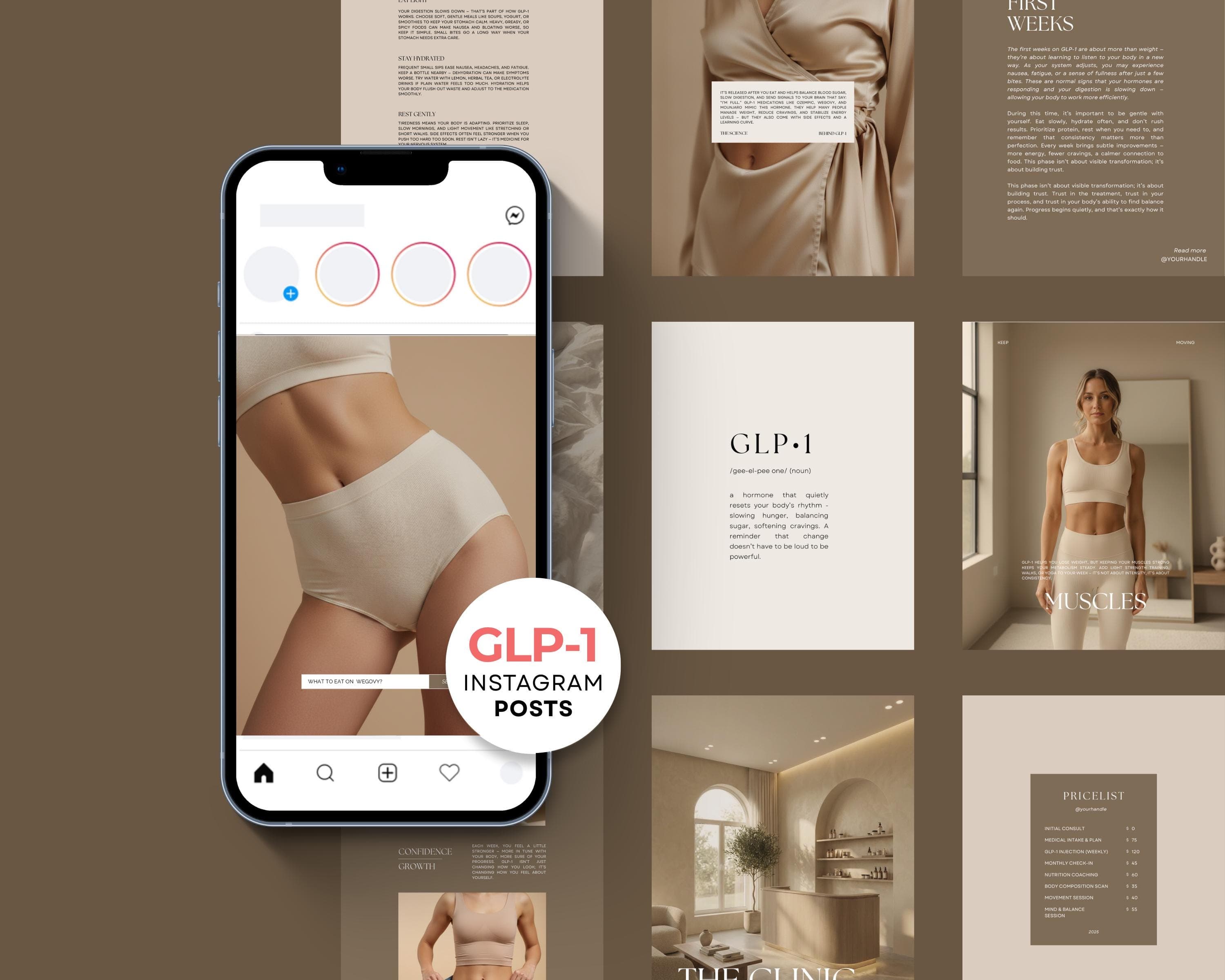 Weight Loss Injection Instagram Templates, Editable Canva Posts | Medical Weight Loss Clinic & Medspa Social Media