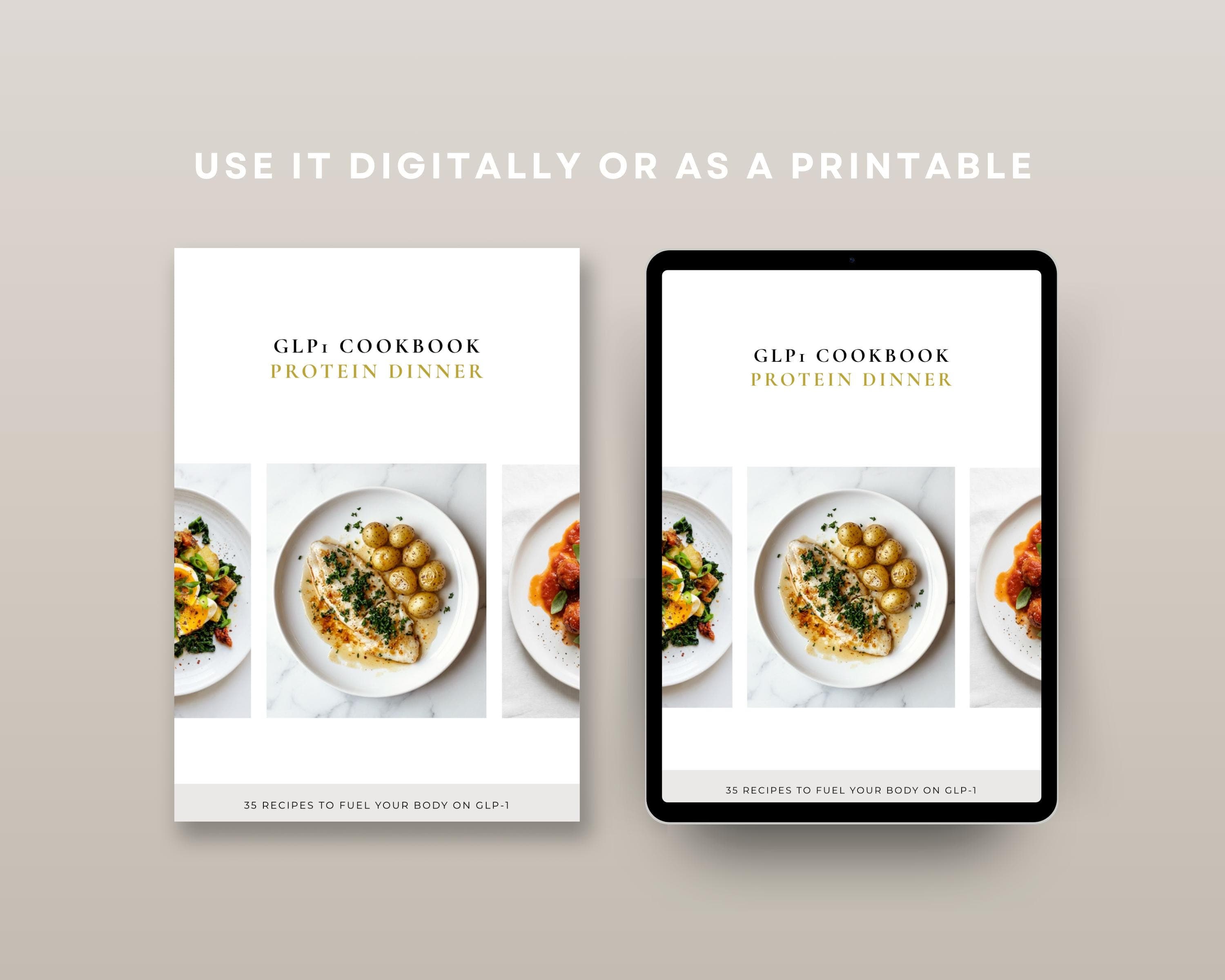 High Protein Meal Plan for Weight Loss | 35 GLP-1 Recipes with Protein Per Serving | Digital PDF Cookbook Instant Download