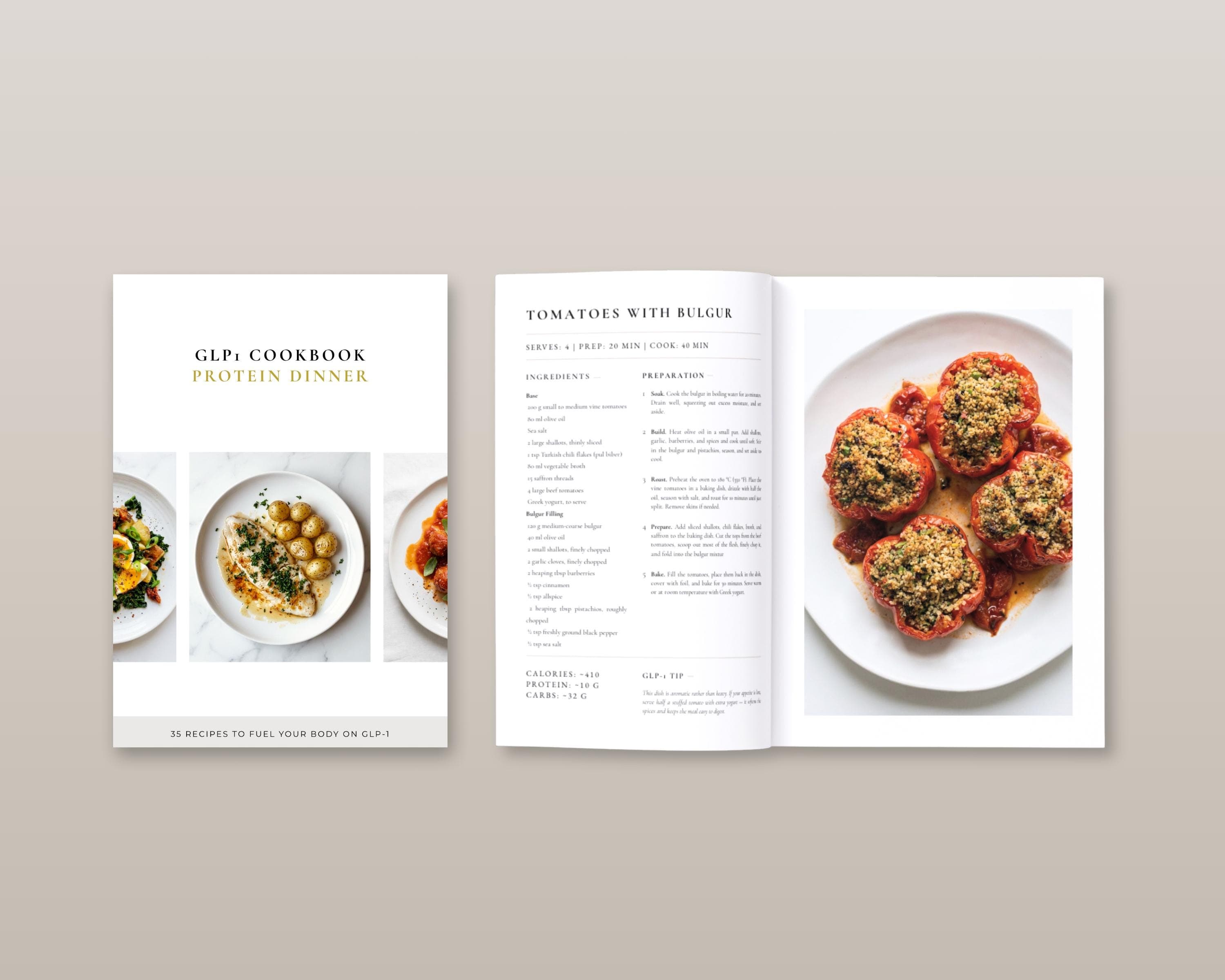 High Protein Meal Plan for Weight Loss | 35 GLP-1 Recipes with Protein Per Serving | Digital PDF Cookbook Instant Download