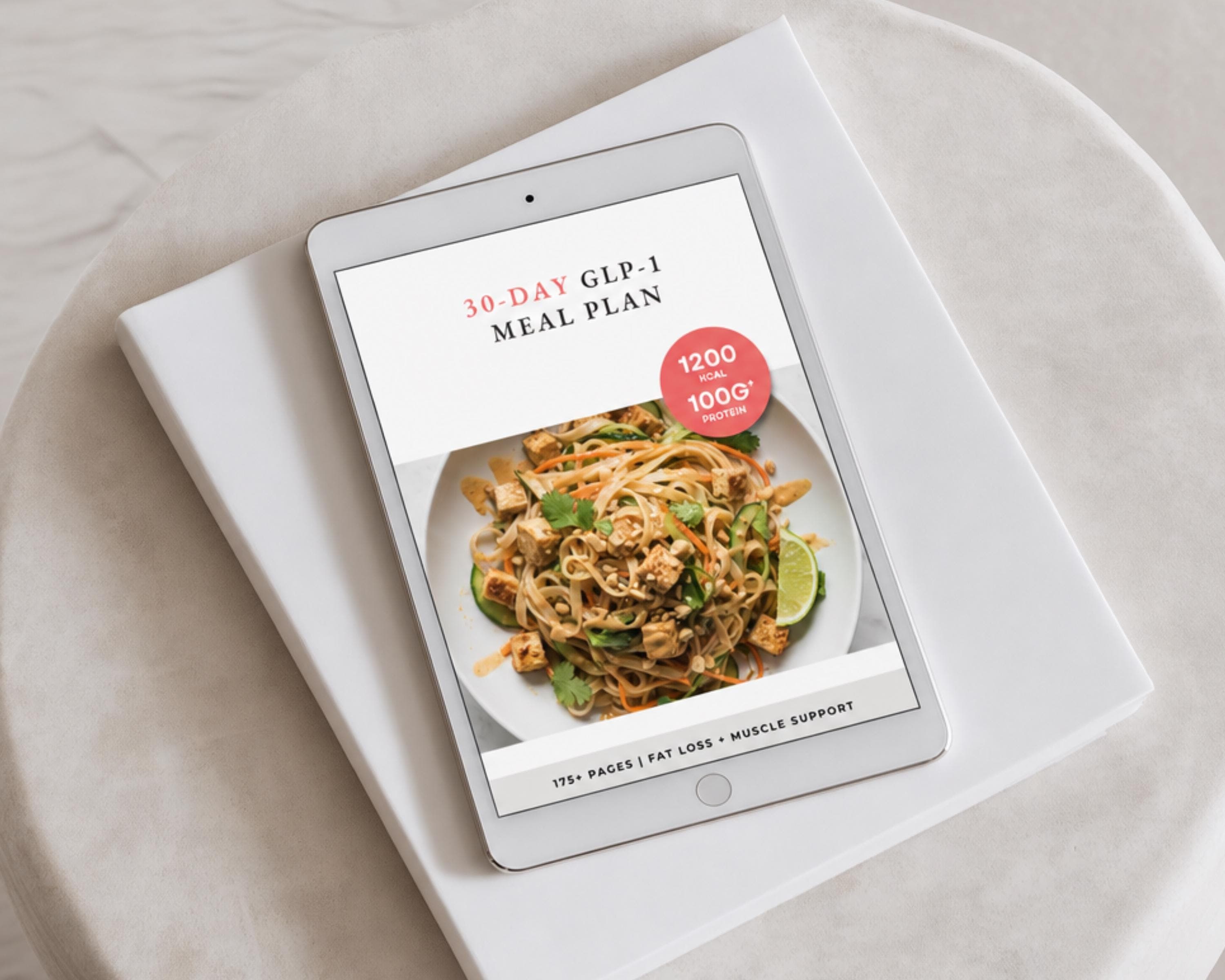30 Day GLP-1 Meal Plan, Monthly High Protein Meal Planner with Weekly Grocery Lists, Complete GLP1 Diet Reset, 4 Week PDF