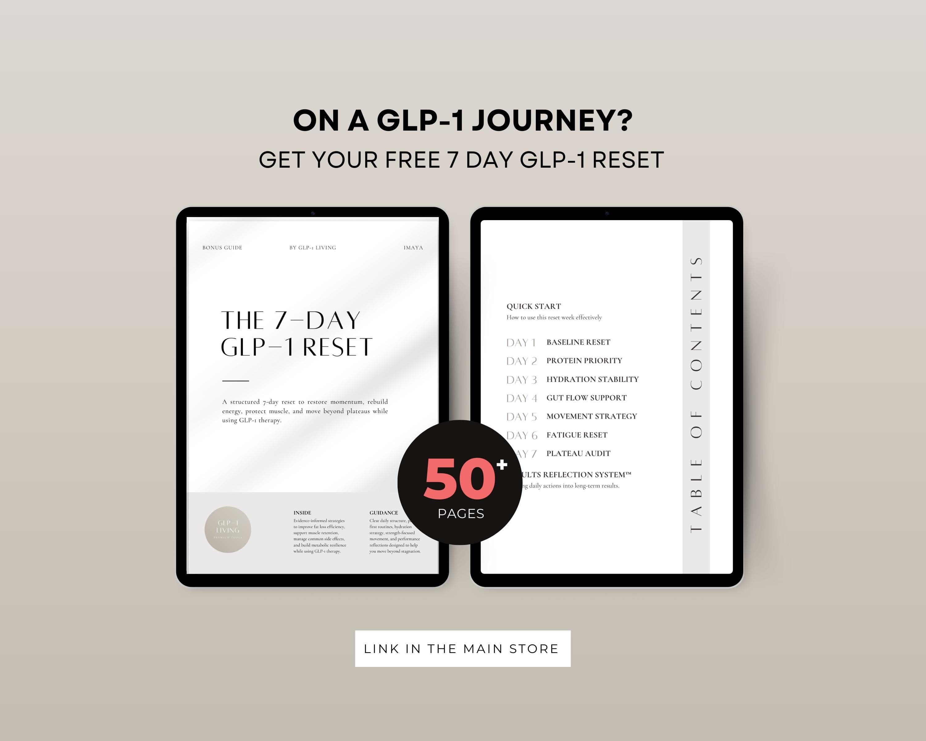 30 Day GLP-1 Meal Plan, Monthly High Protein Meal Planner with Weekly Grocery Lists, Complete GLP1 Diet Reset, 4 Week PDF