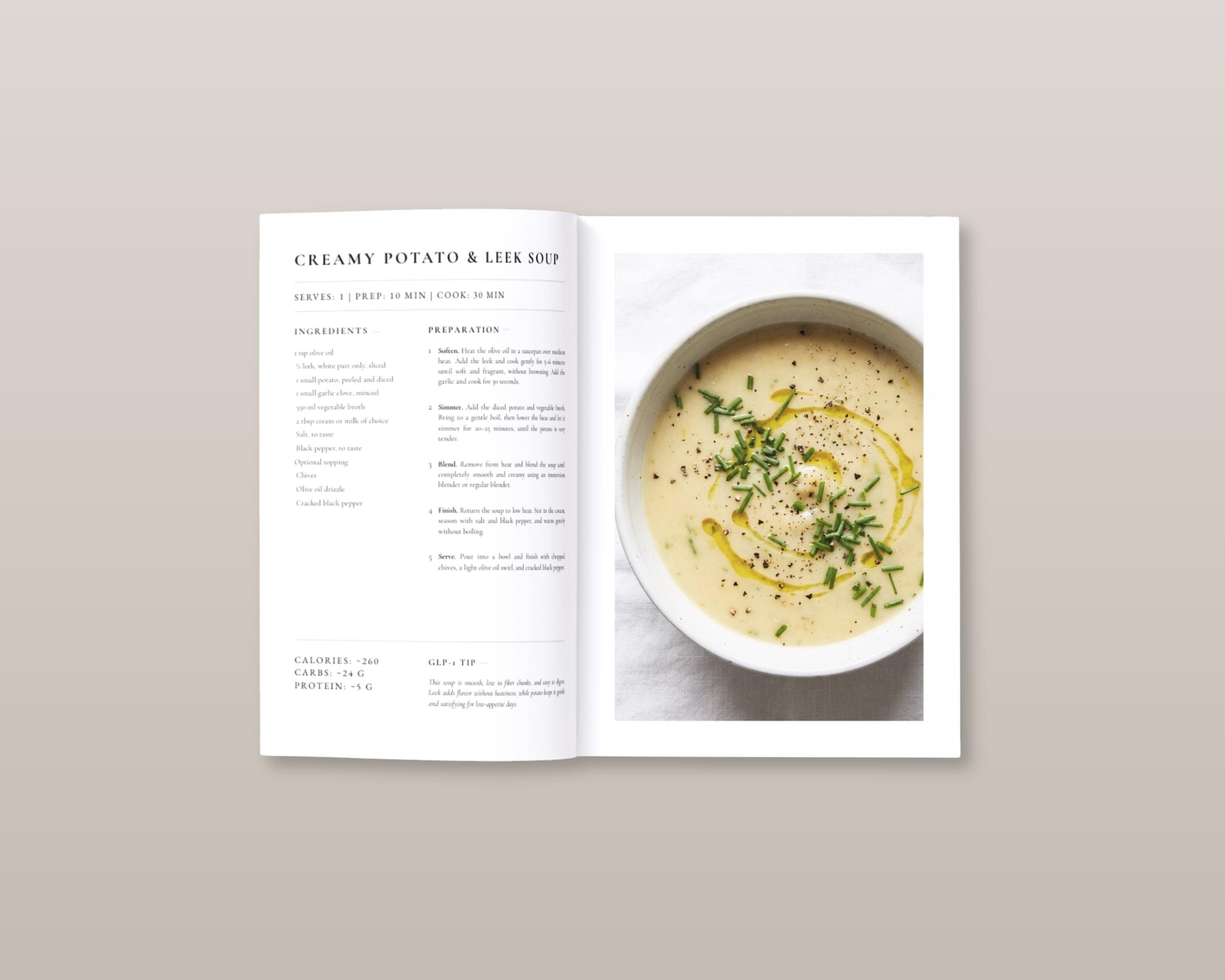 GLP-1 Soup Cookbook for Nausea Support | Tirzepatide High Protein Weight Loss Recipes | Light Digestible GLP1 Diet Meals