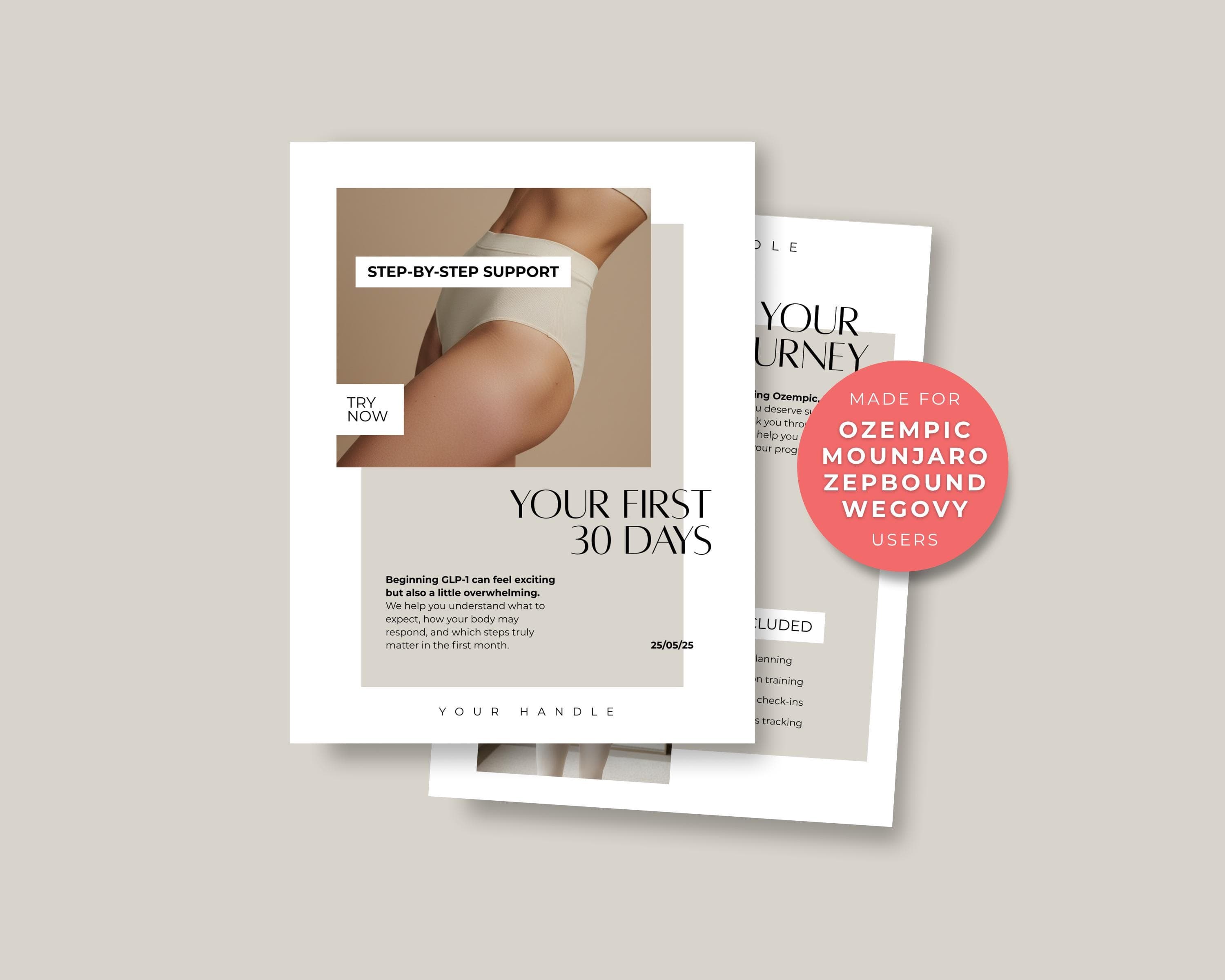 Med Spa Weight Loss Flyer, 2 Editable Canva GLP-1 Marketing Templates