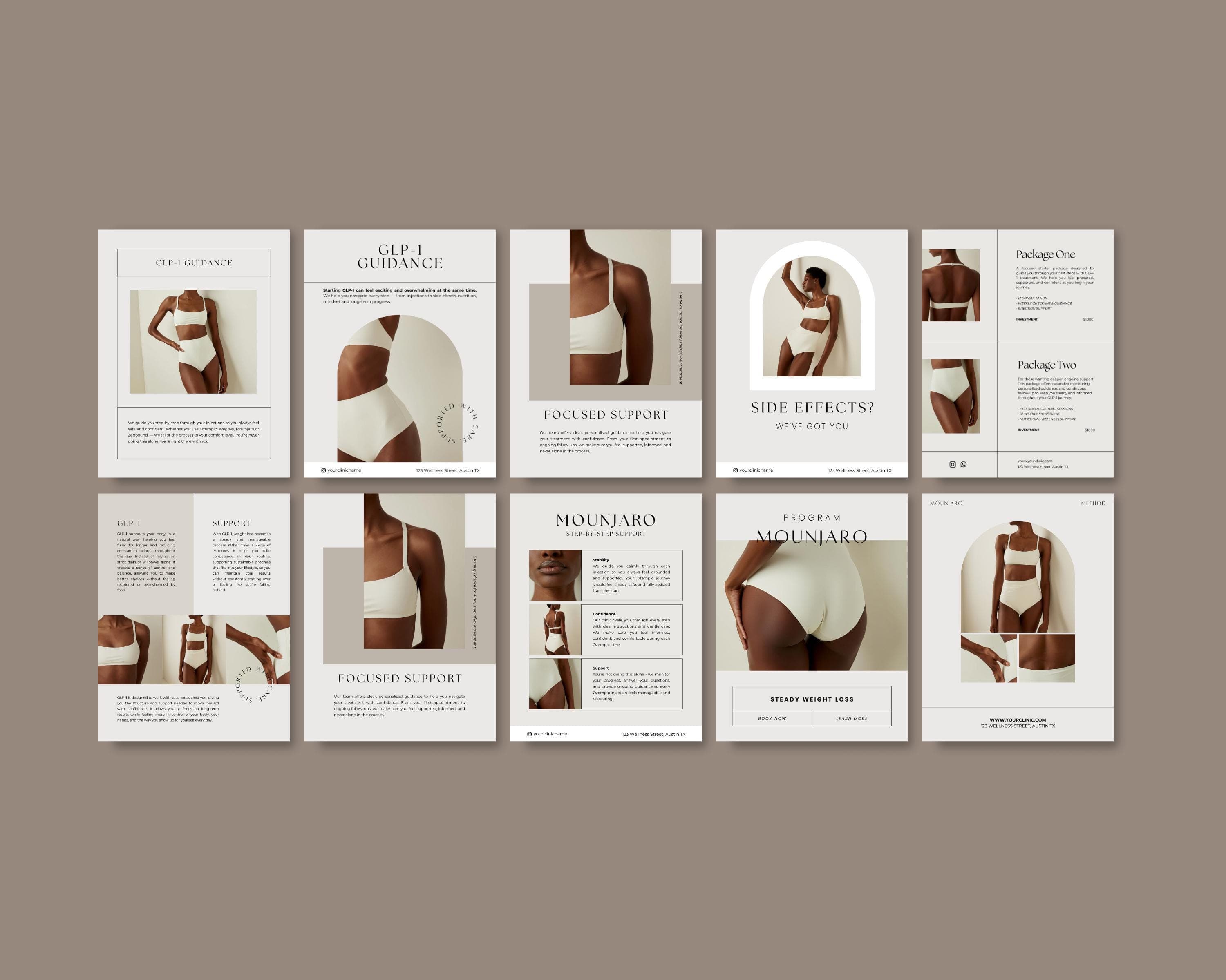 Tirzepatide GLP-1 Flyer Template | Beauty Clinic Weight Loss Marketing Canva Templates | Client Education Social Media Post
