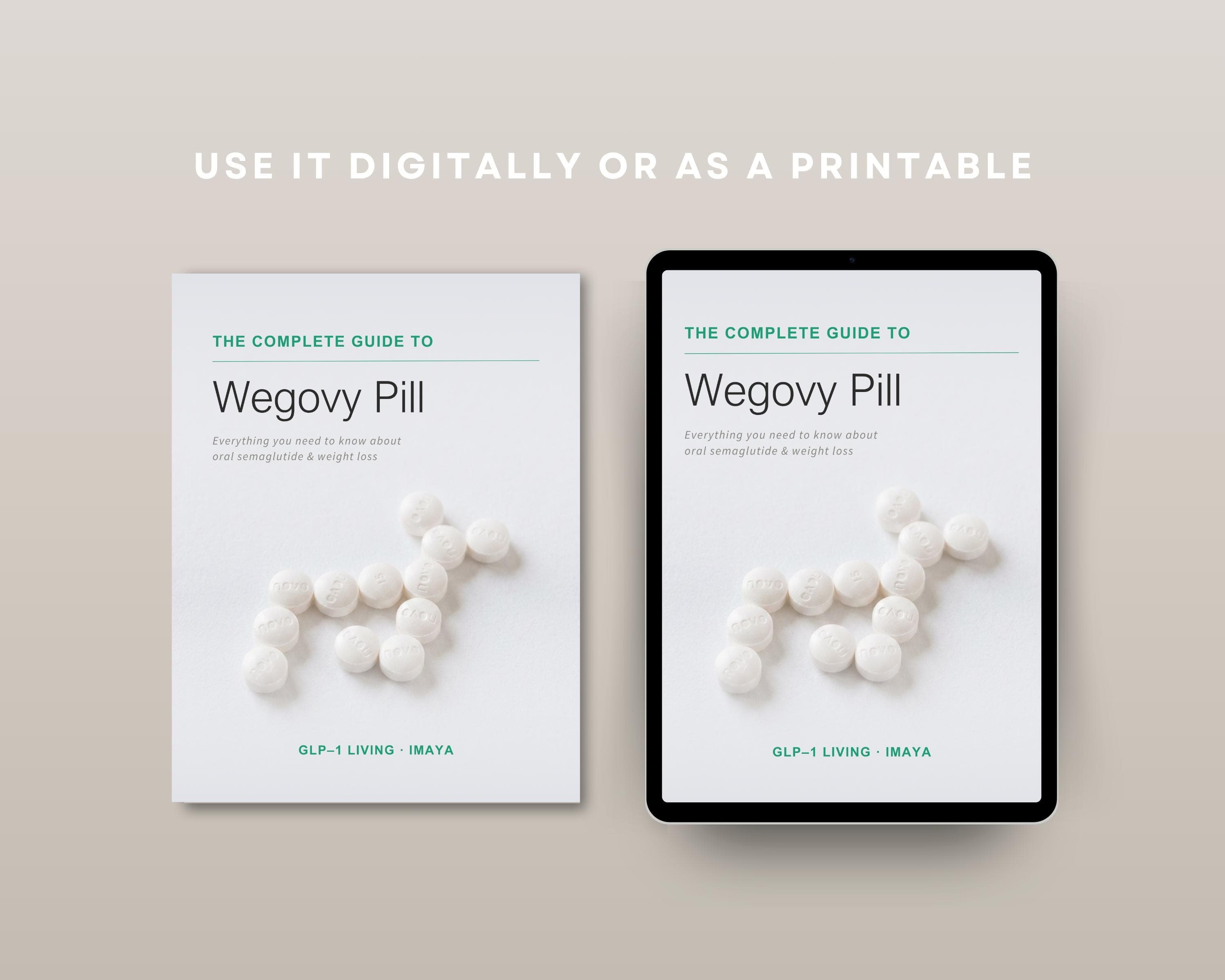 GLP1 Pill Ebook Semaglutide Guide Pill vs Injection Diet Plan Side Effects Dosing Schedule Weight Loss PDF Digital Download