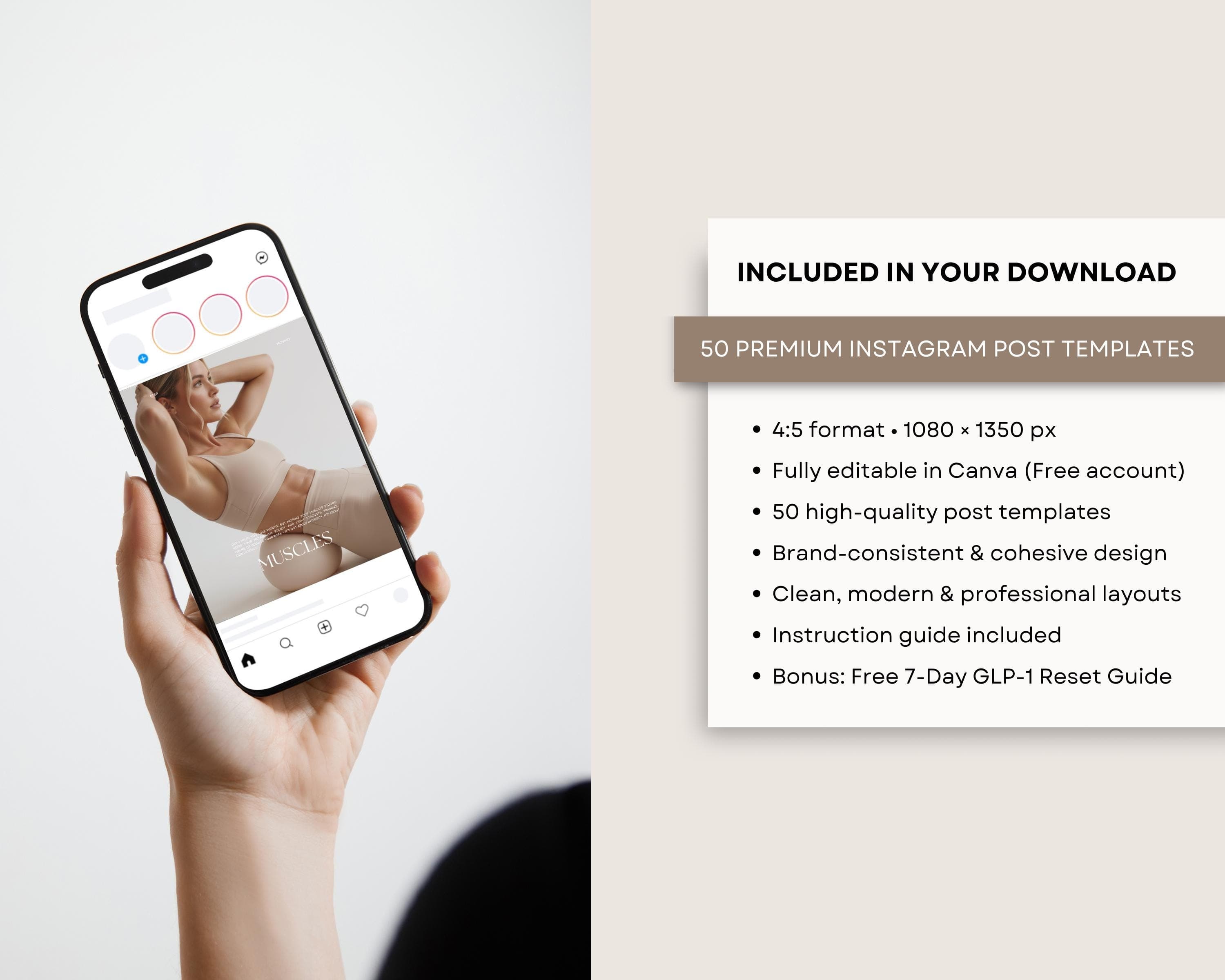Peptide Therapy Instagram Templates, Editable Canva Posts | Medspa IV Therapy & GLP-1 Wellness Injection Social Media