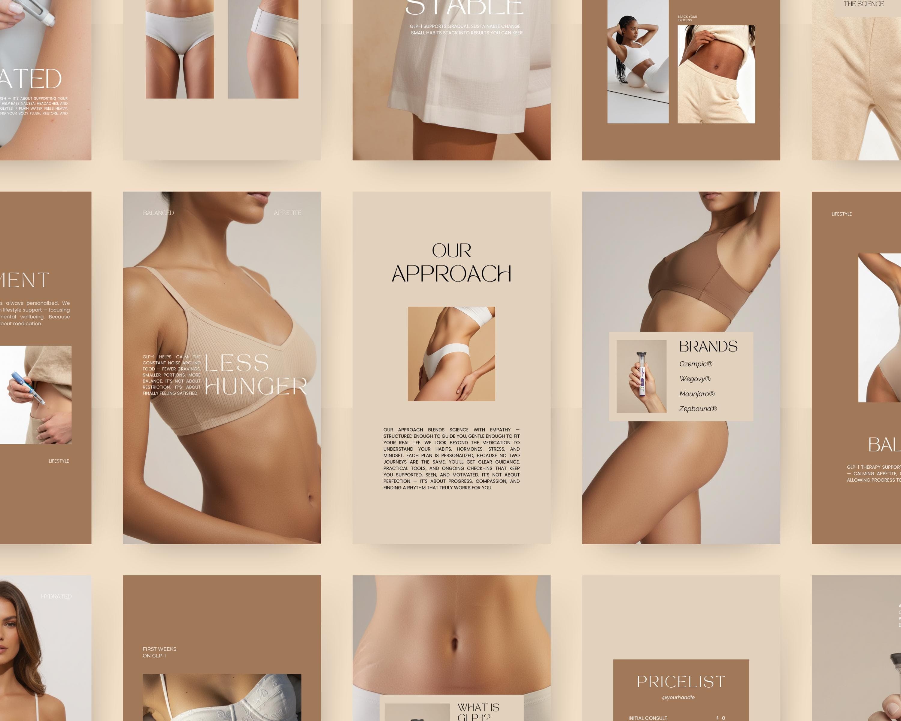 Medspa Weight Loss Templates Editable in Canva | GLP-1 Instagram Story Templates for Med Spas | Semaglutide Medspa Social Kit