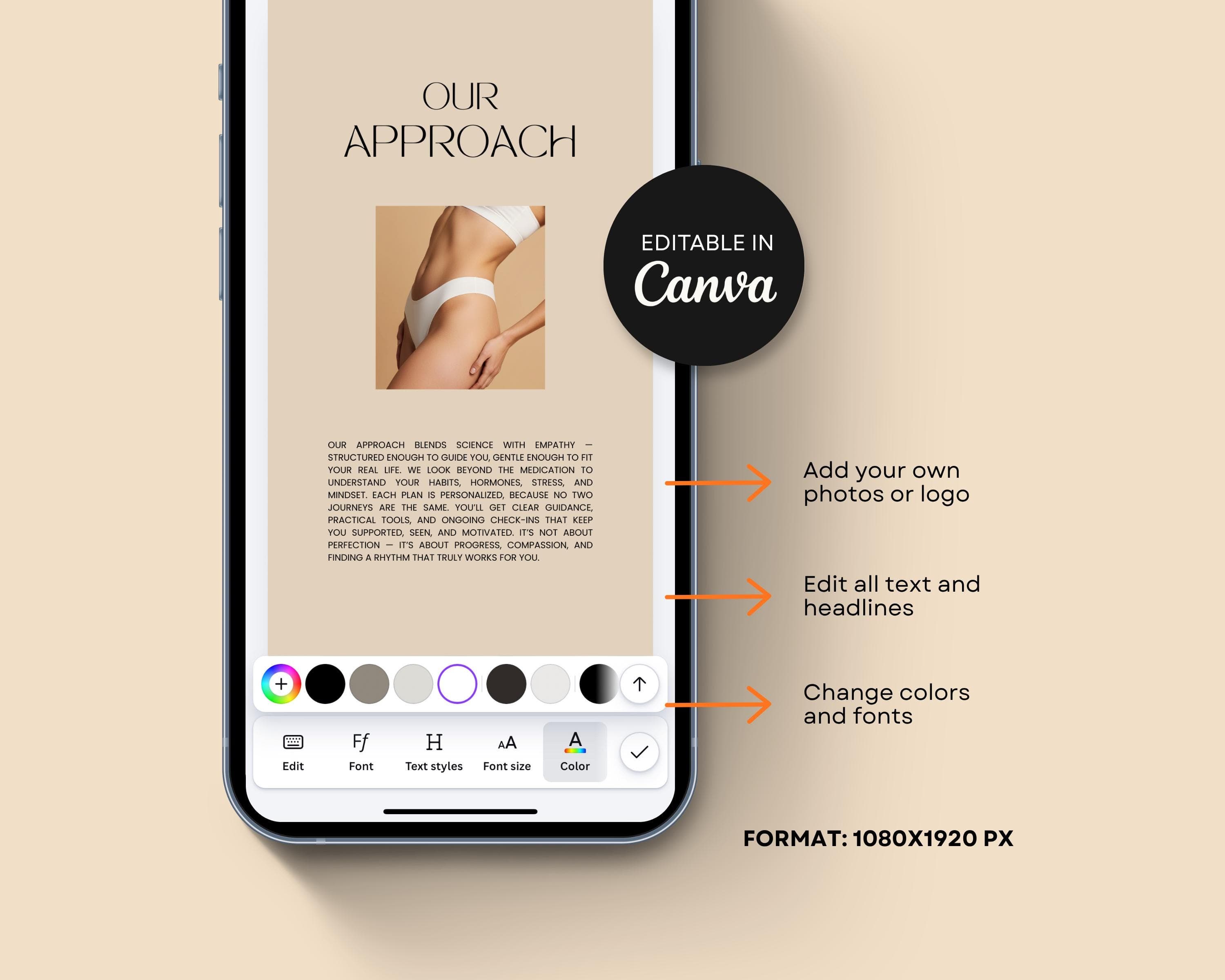 Medspa Weight Loss Templates Editable in Canva | GLP-1 Instagram Story Templates for Med Spas | Semaglutide Medspa Social Kit