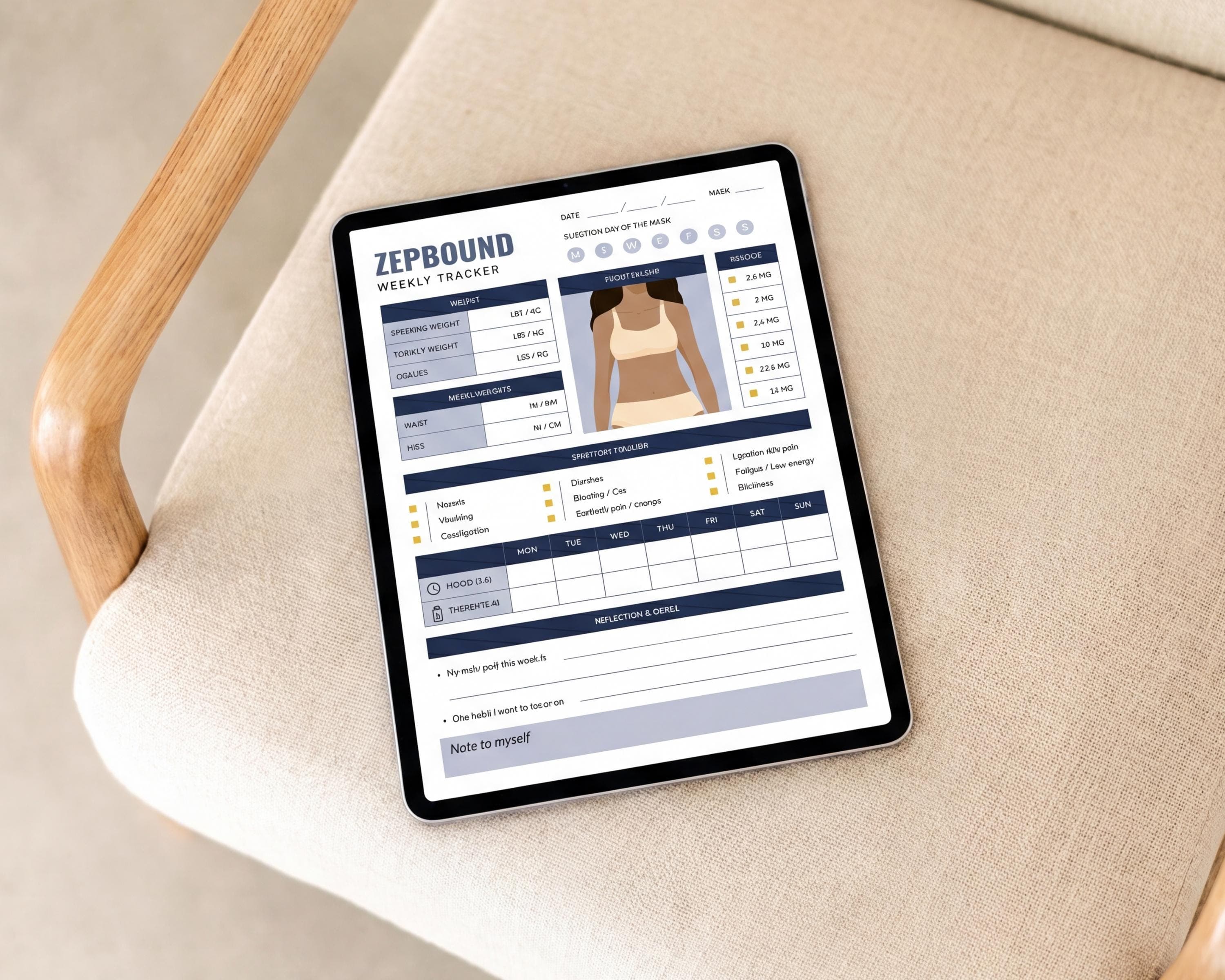GLP-1 Shot Tracker Printable | Weekly Injection Site & Dose Log | All-in-One Weight Loss Tracker PDF Download