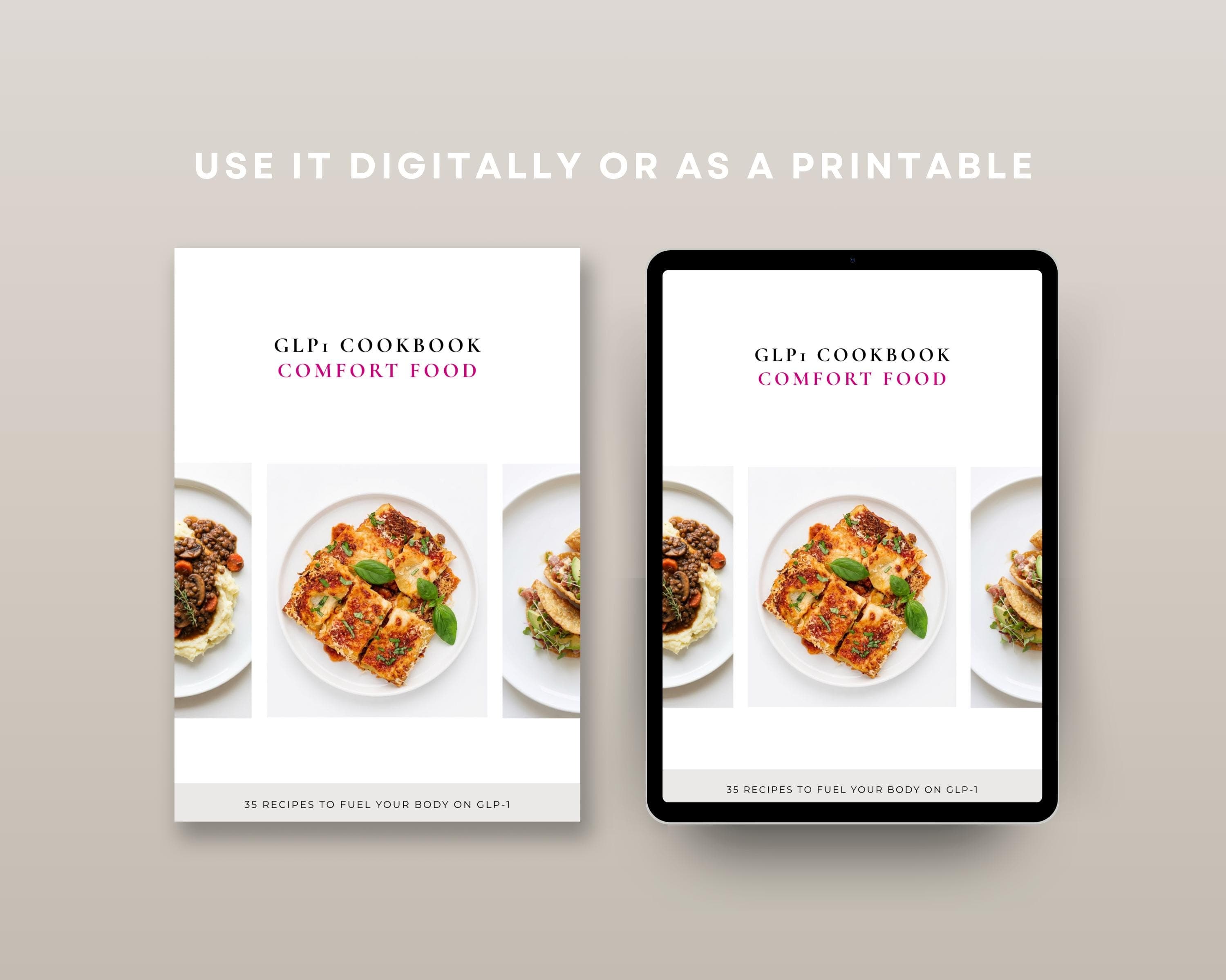 Healthy Comfort Food Cookbook for Weight Loss | High Protein Cozy GLP-1 Recipes | 35 Lightened Classics | Printable PDF