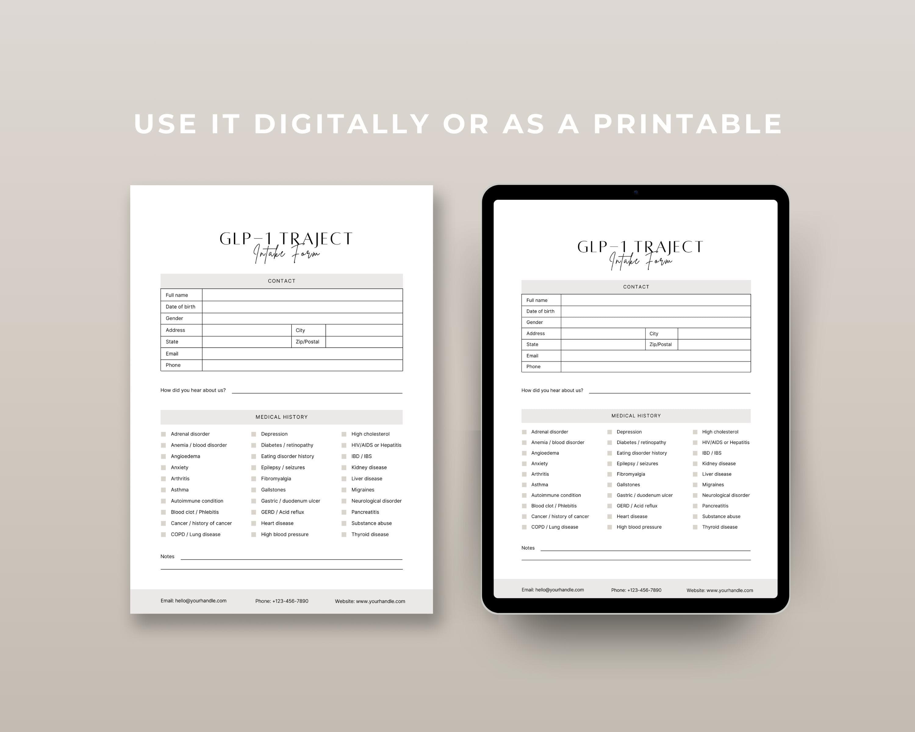 Client Intake Form & Onboarding Bundle for GLP-1 Weight Loss Coaches | Editable Canva New Patient Welcome Forms